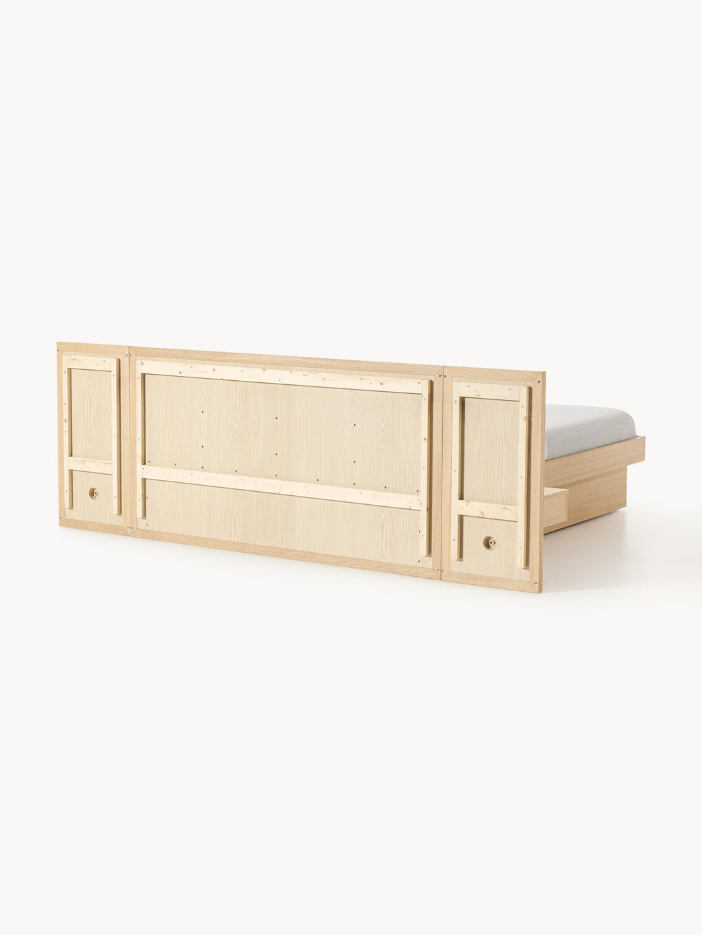 Holzbett Nanto mit Nachttischen und Kopfteil