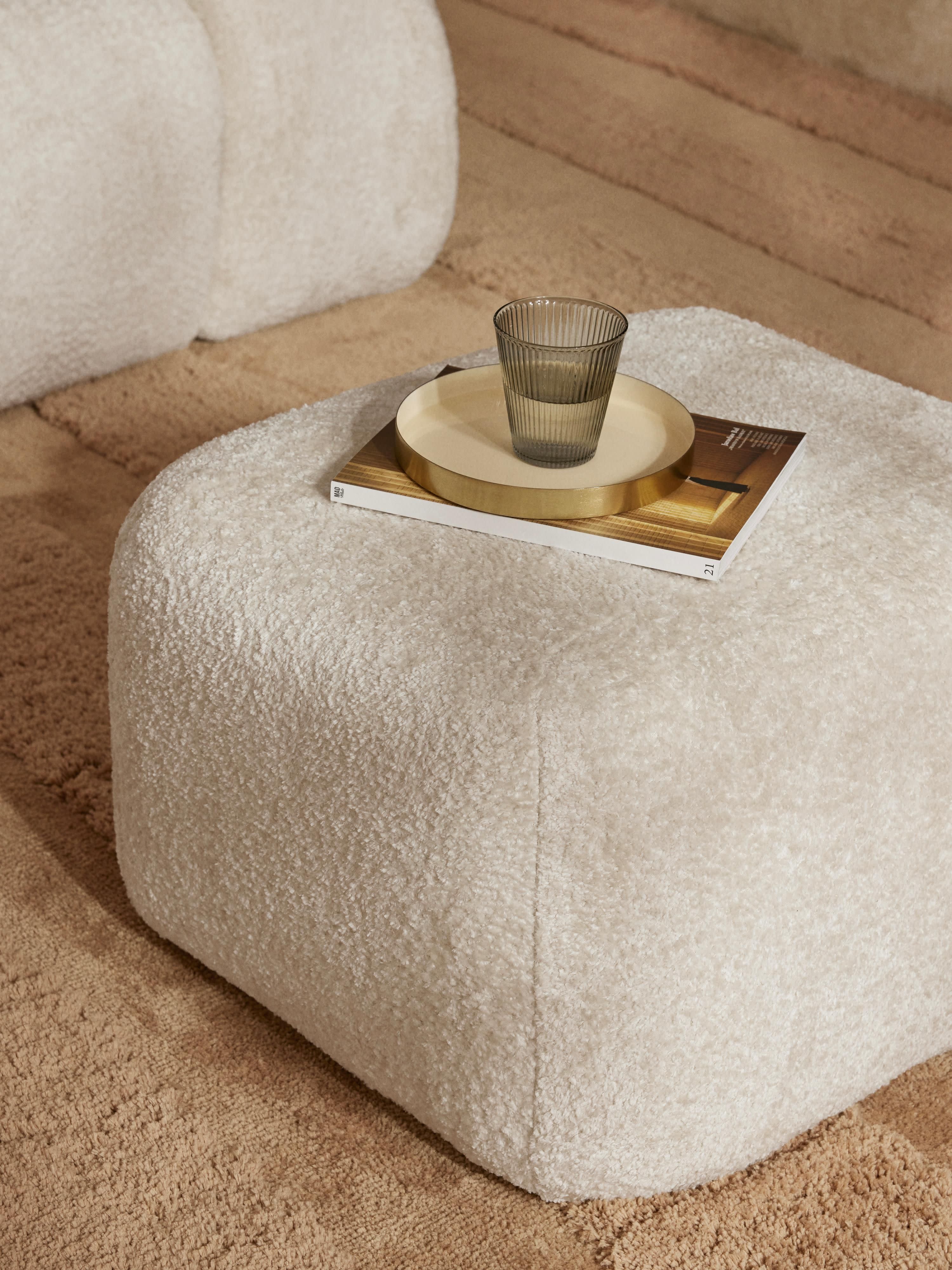 Sofa-Hocker Wolke aus Teddy-Bouclé