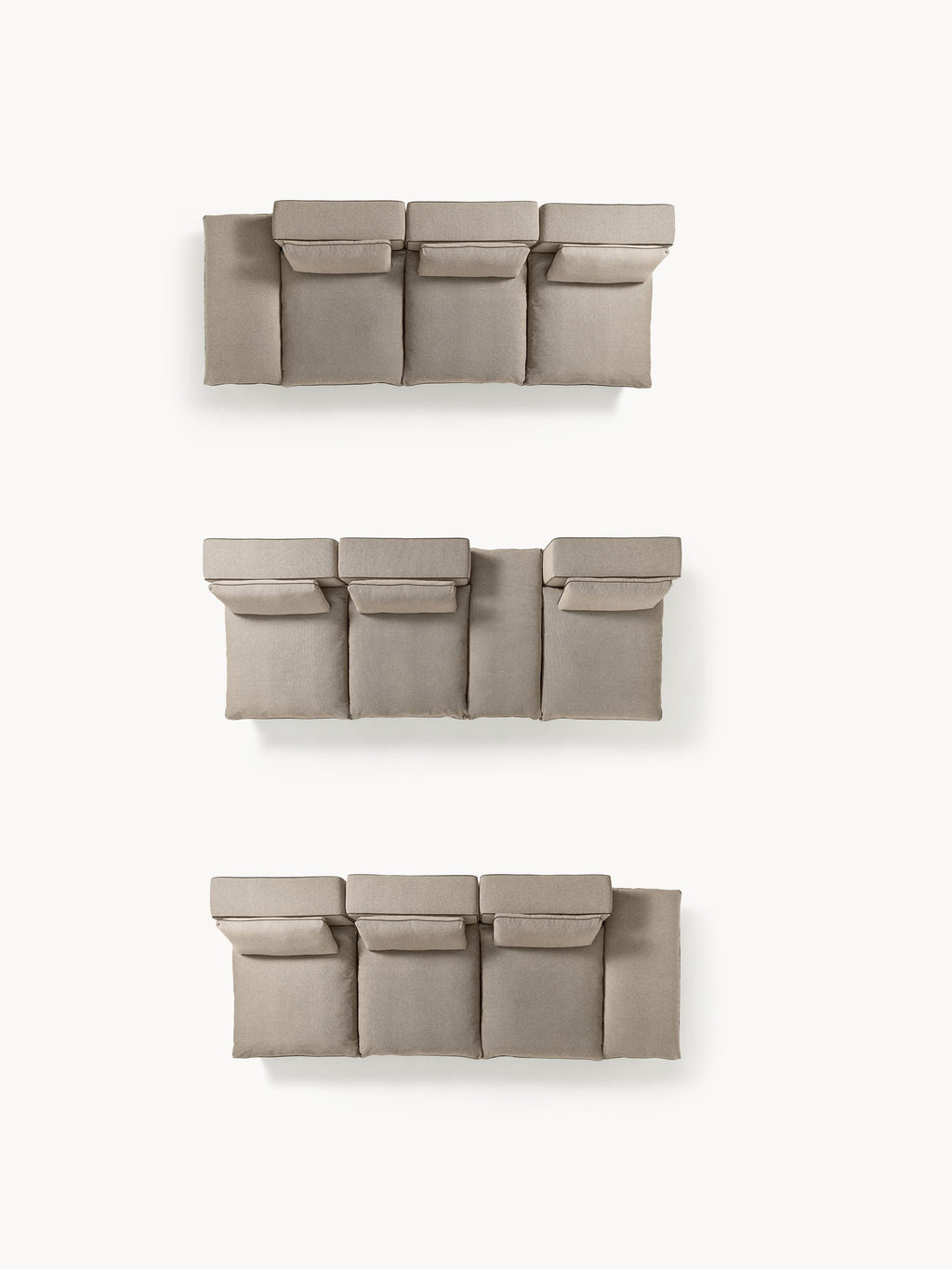 Modulares XL-Sofa Felix (3-Sitzer) mit Hocker