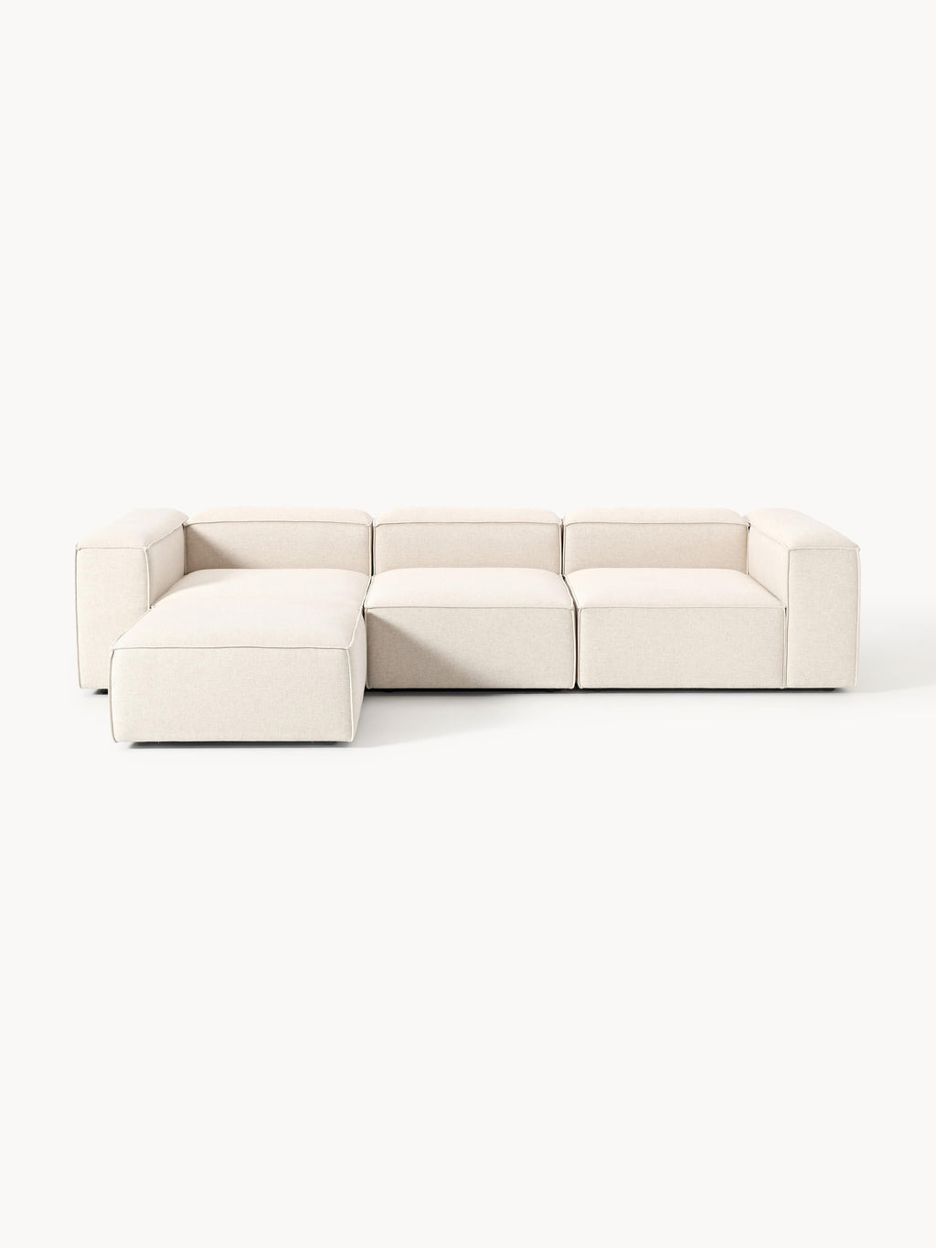 Modulares Sofa Lennon (4-Sitzer) aus Leinen-Mix mit Hocker (links/rechts)