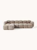 Galeriebild 1 - Modulares Sofa Tayla (4-Sitzer) aus Teddy-Bouclé mit Hocker (links/rechts)