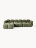 Galeriebild 1 - Modulares Sofa Tayla (4-Sitzer) aus Teddy-Bouclé mit Hocker (links/rechts)