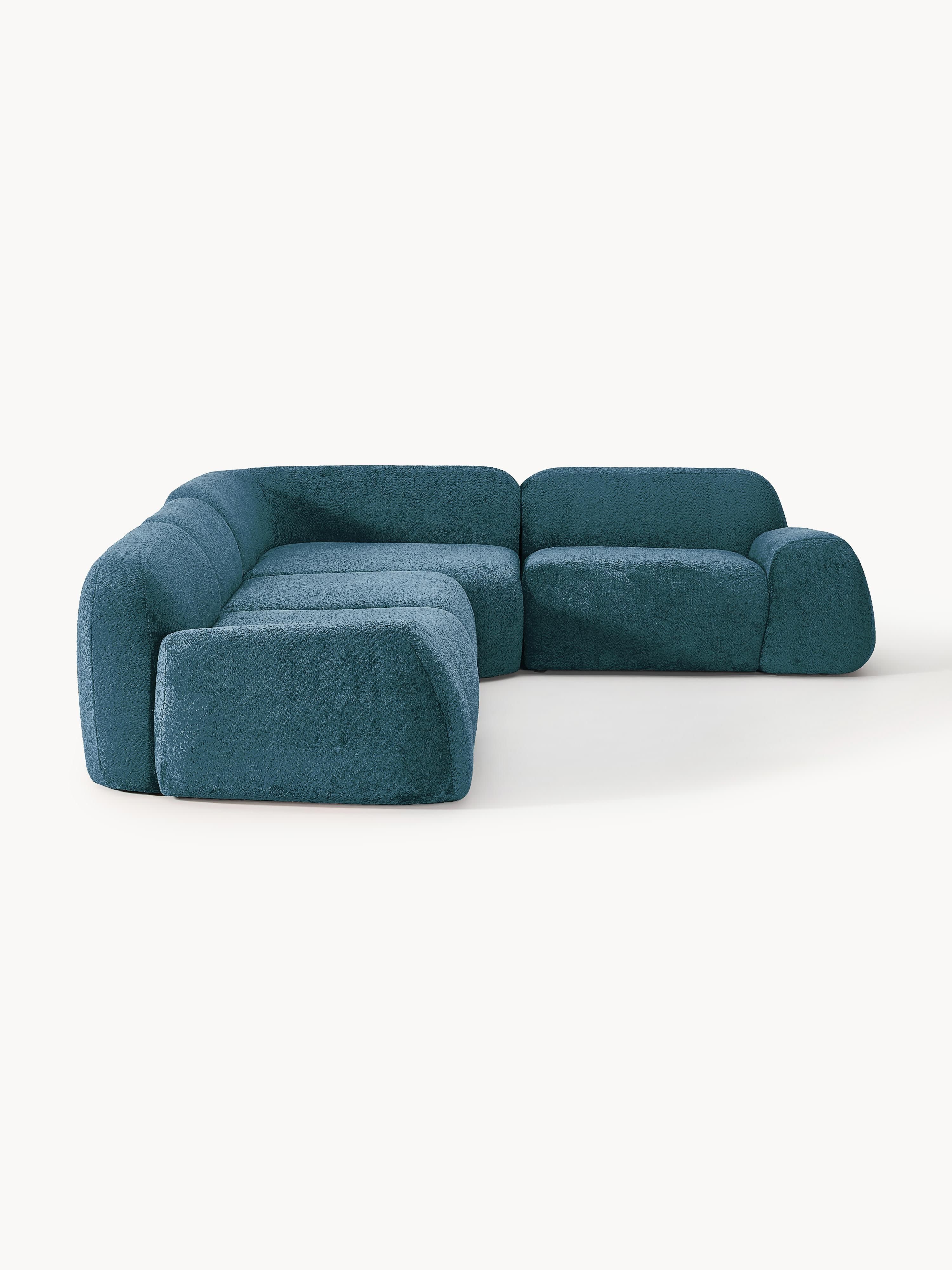 Modulares Teddy-Bouclé-Ecksofa Wolke (4-Sitzer)
