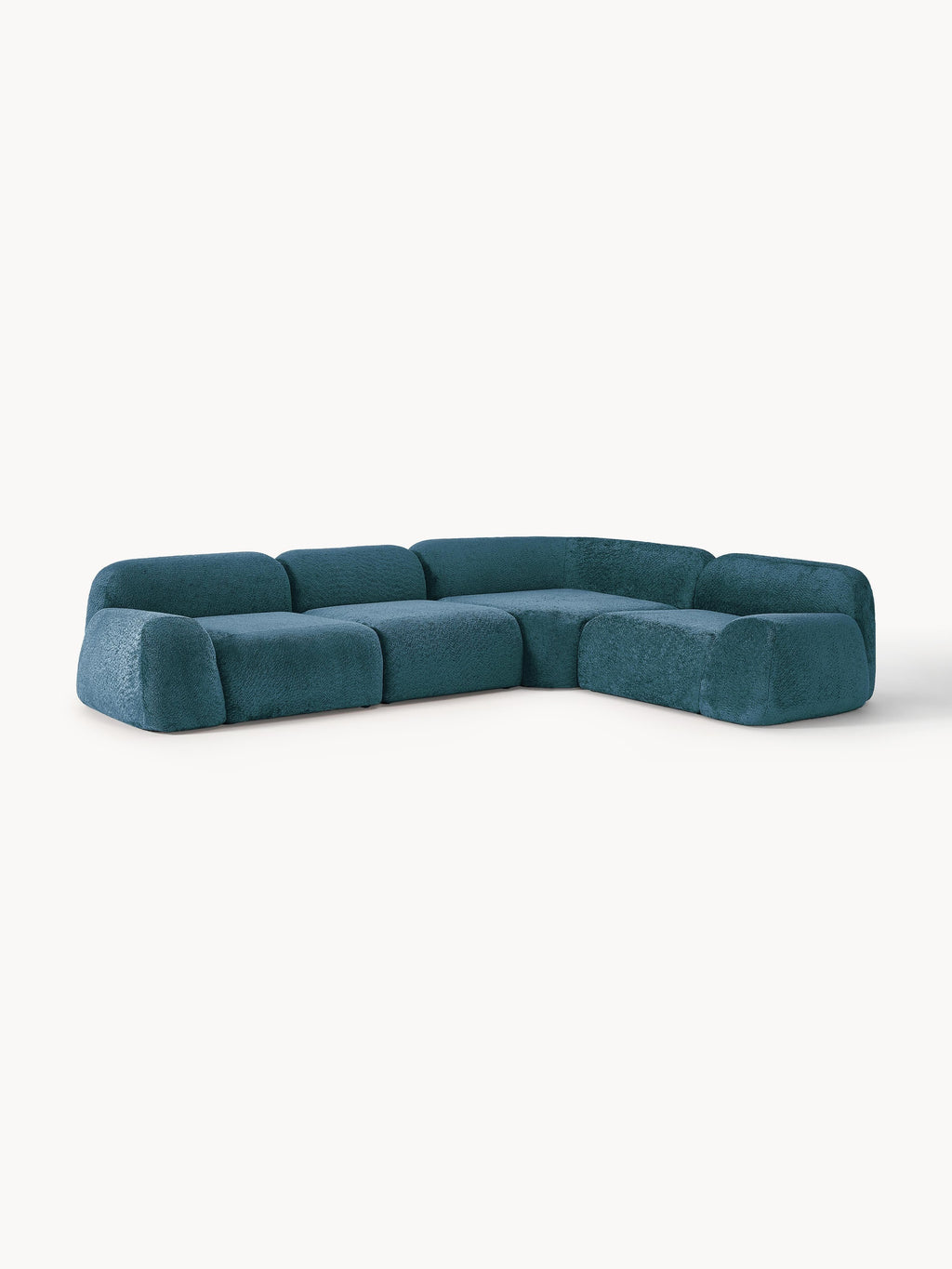 Modulares Teddy-Bouclé-Ecksofa Wolke (4-Sitzer)