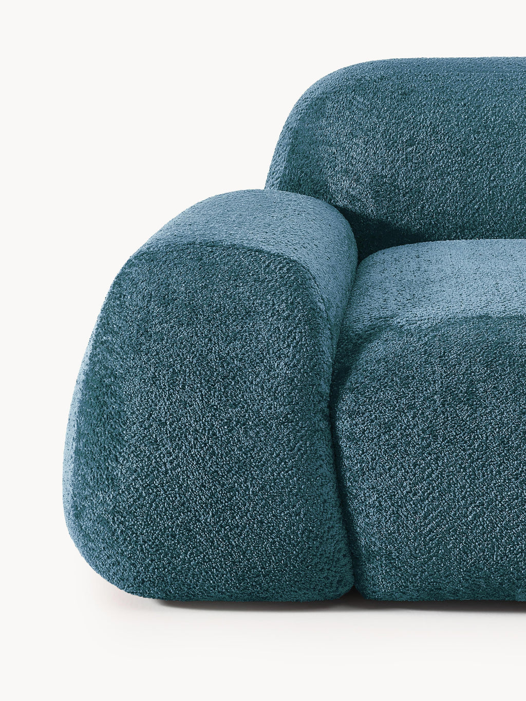 Modulares Teddy-Bouclé-Ecksofa Wolke (4-Sitzer)