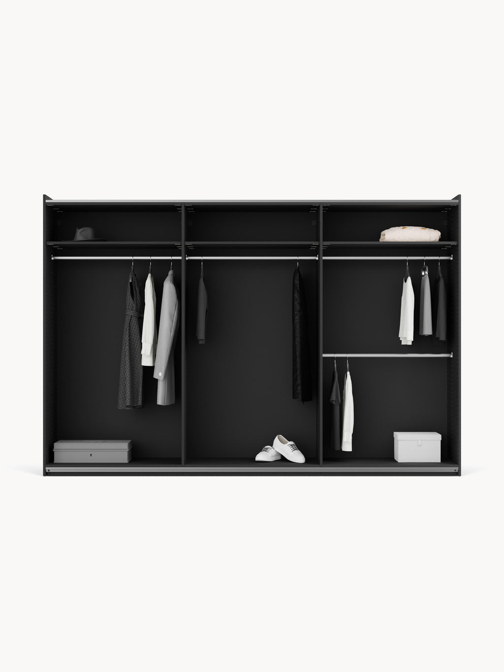Modularer Schwebetürenschrank Leon, 300 cm Breite, in verschiedenen Größen
