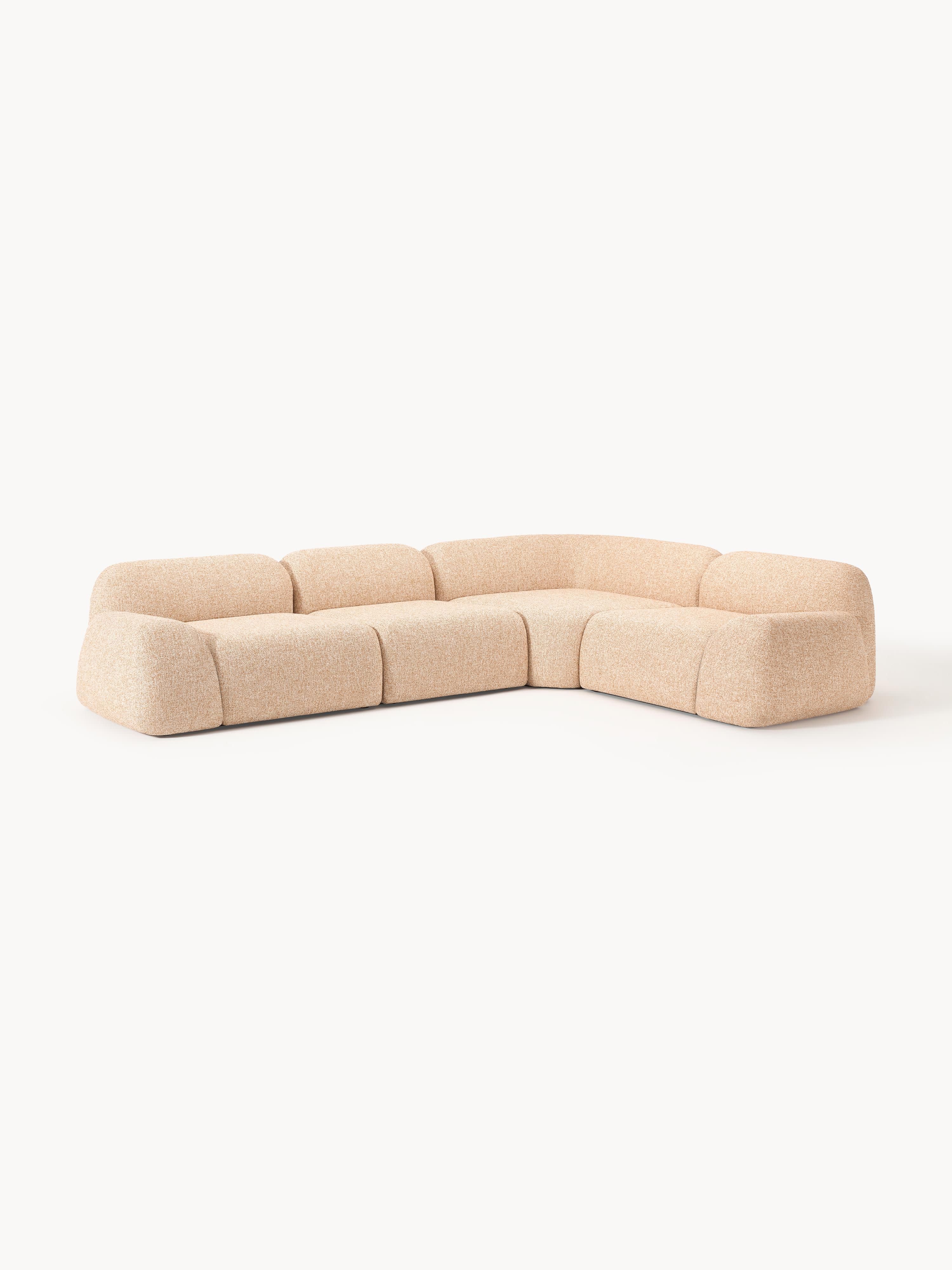 Modulares Bouclé-Ecksofa Wolke (4-Sitzer)
