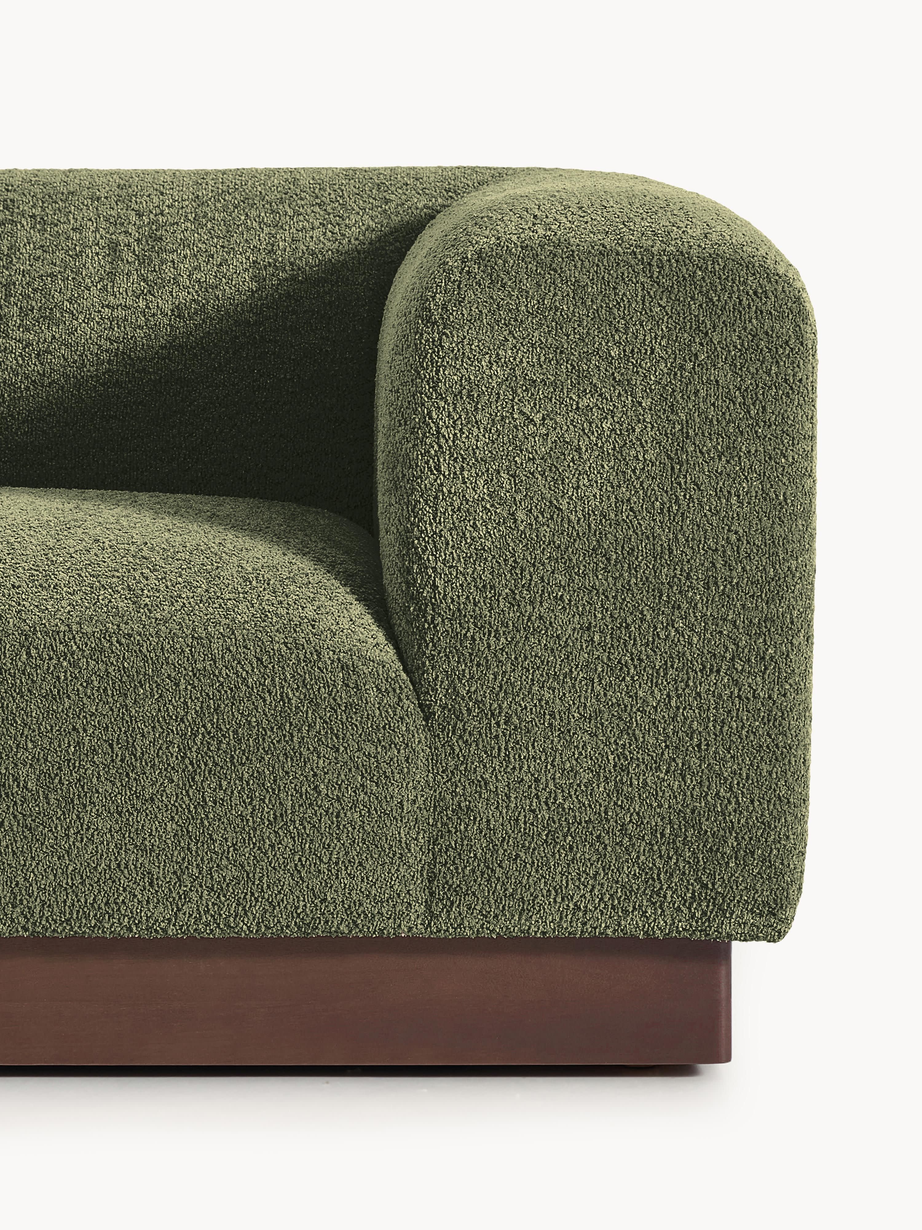 Modulare Ottomane Natalie aus Teddy-Bouclé mit Hocker (links/rechts)