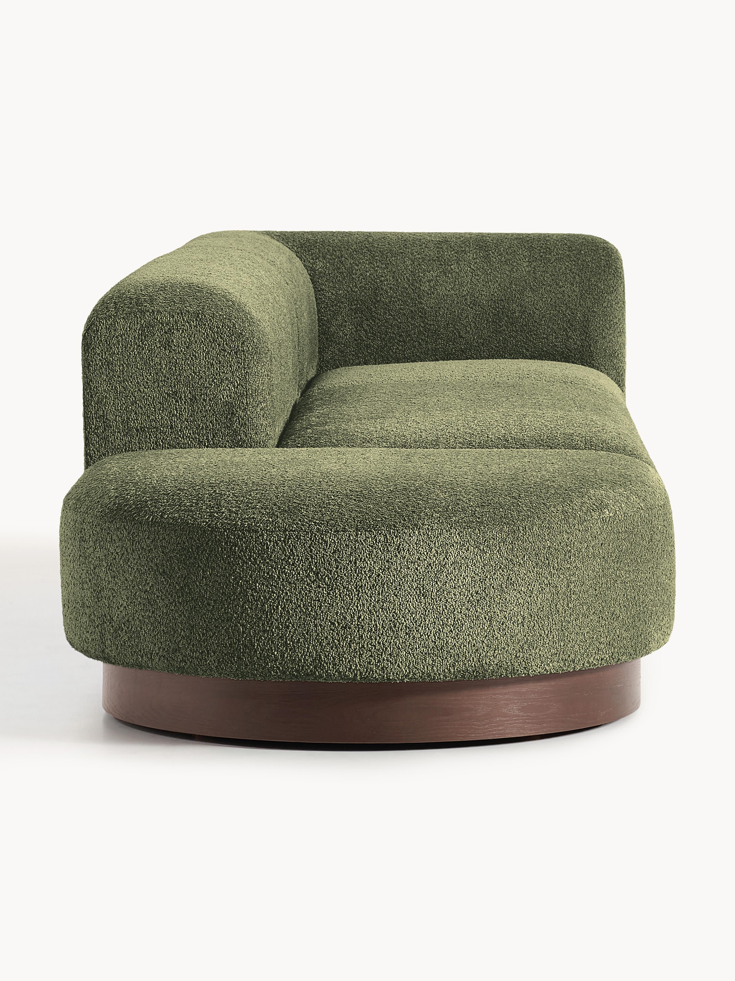 Modulare Ottomane Natalie aus Teddy-Bouclé mit Hocker (links/rechts)