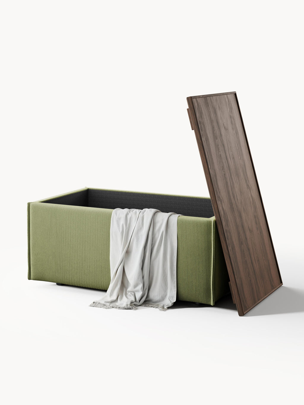 Sofa-Hocker Lennon aus Cord mit Stauraum