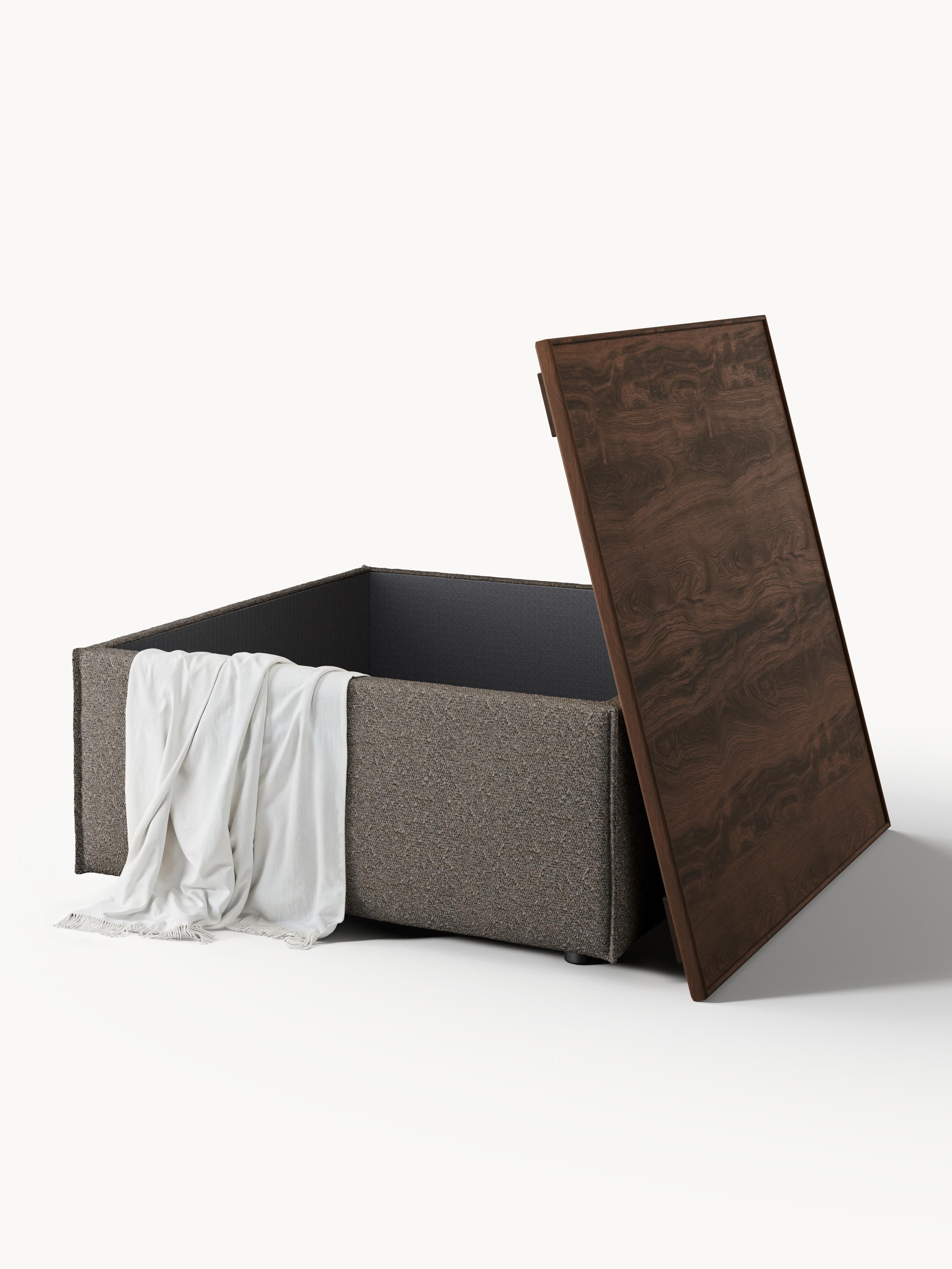Bouclé-Sofa-Ottomane Lennon mit Stauraum