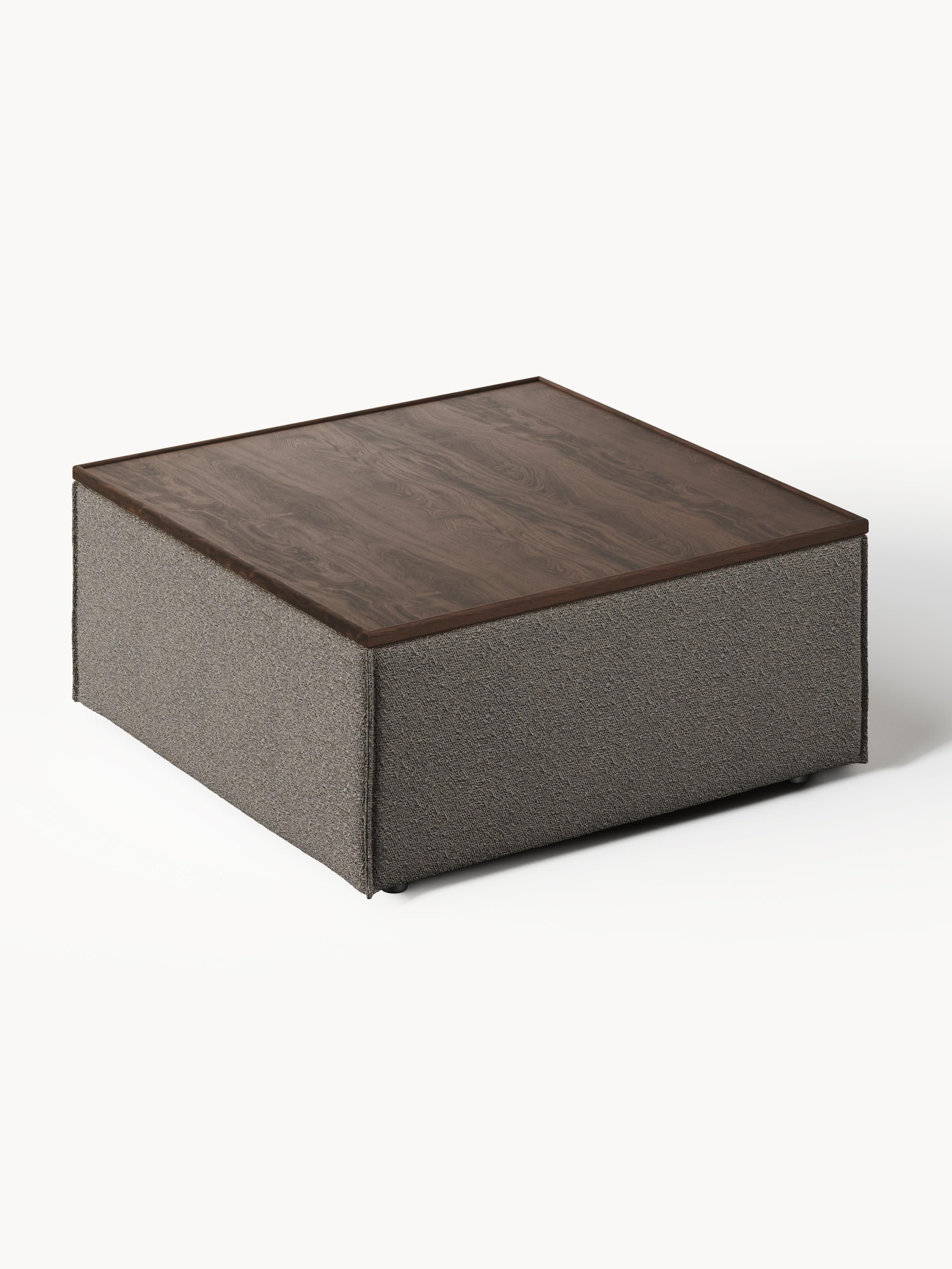 Bouclé-Sofa-Ottomane Lennon mit Stauraum