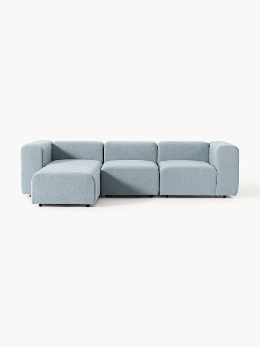 Galeriebild 1 - Modulares Bouclé-Sofa Lena (4-Sitzer) mit Hocker (links/rechts)
