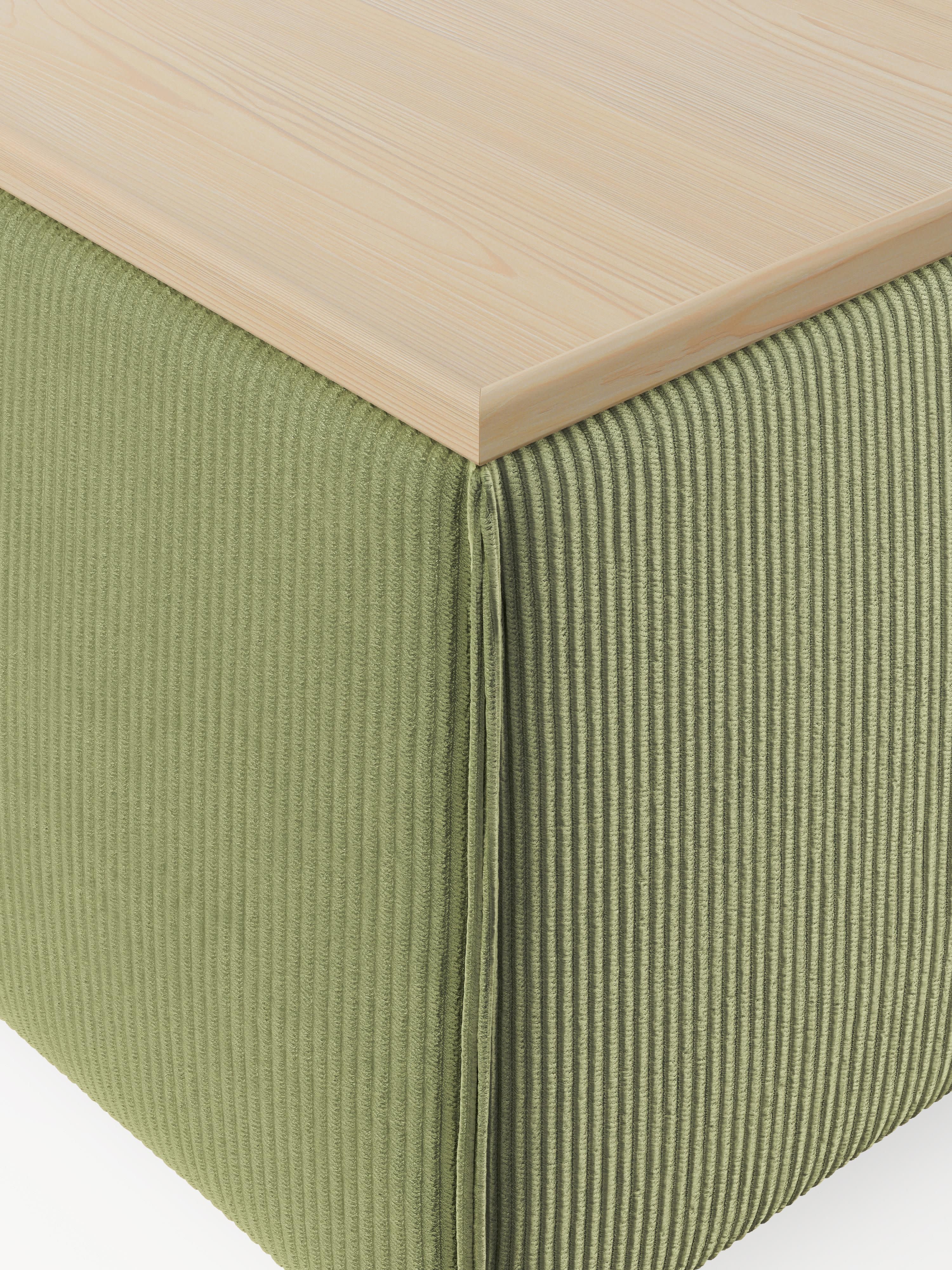 Sofa-Hocker Lennon aus Cord mit Stauraum