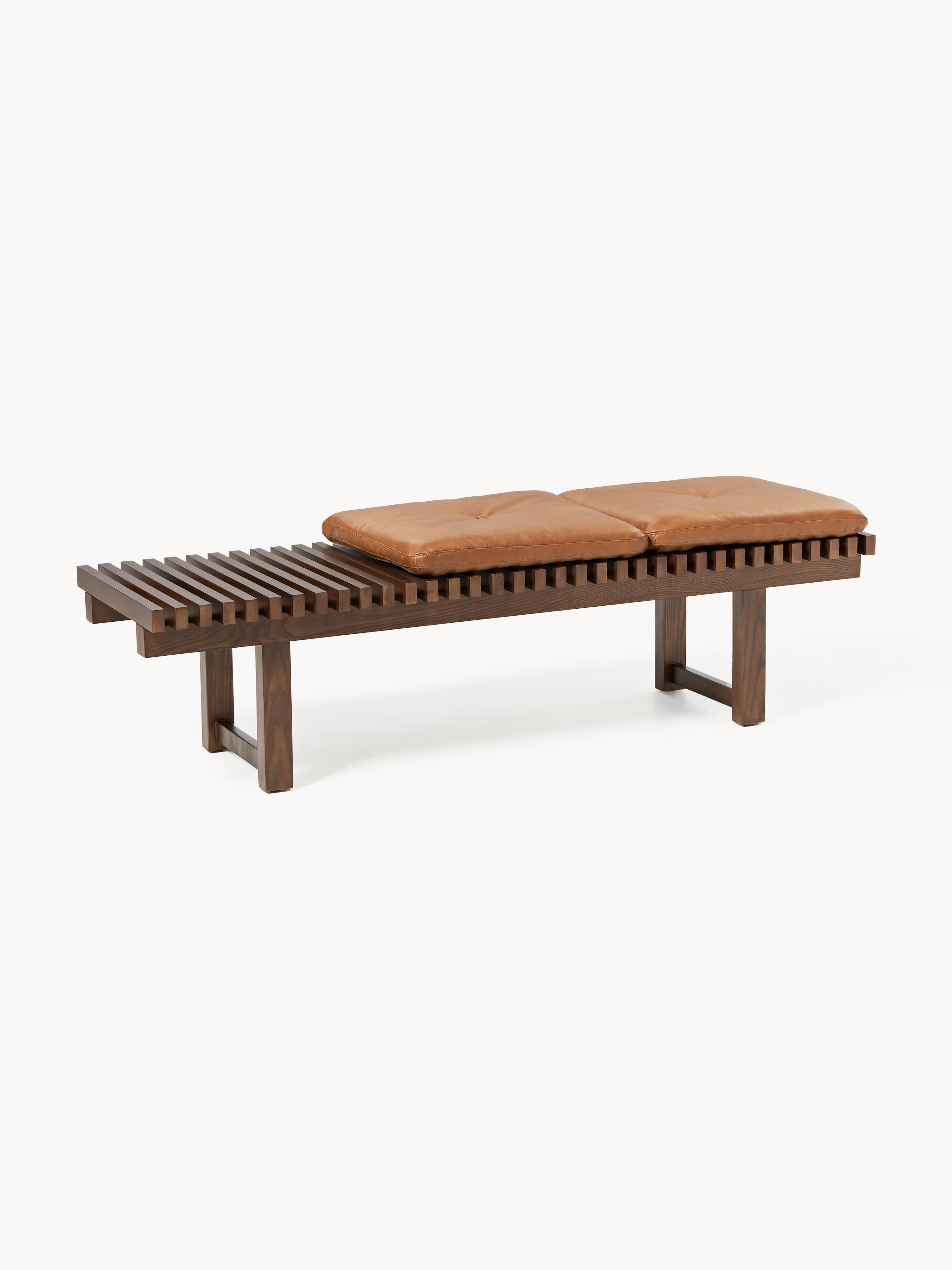 Galeriebild 1 - Sitzbank Sora aus Eschenholz mit Lederauflage