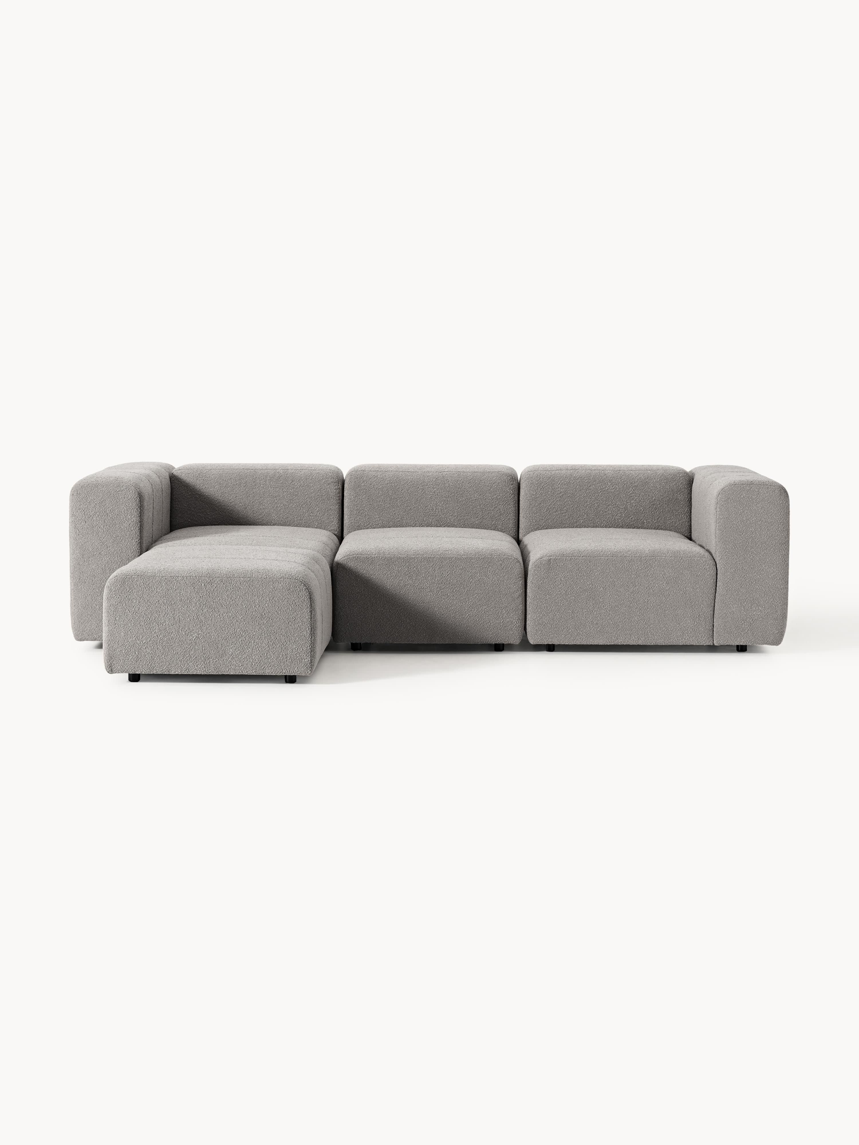 Galeriebild 1 - Modulares Bouclé-Sofa Lena (4-Sitzer) mit Hocker (links/rechts)