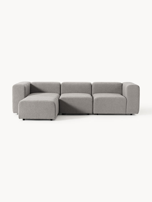 Galeriebild 1 - Modulares Bouclé-Sofa Lena (4-Sitzer) mit Hocker (links/rechts)