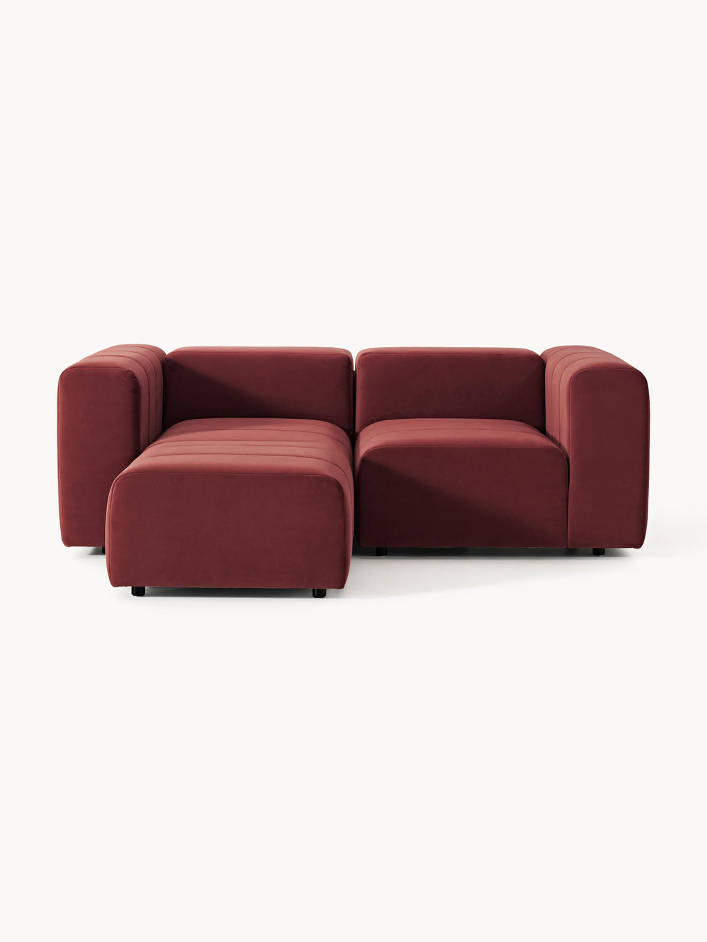 Galeriebild 1 - Modulares Samt-Sofa Lena (3-Sitzer) mit Hocker (links/rechts)