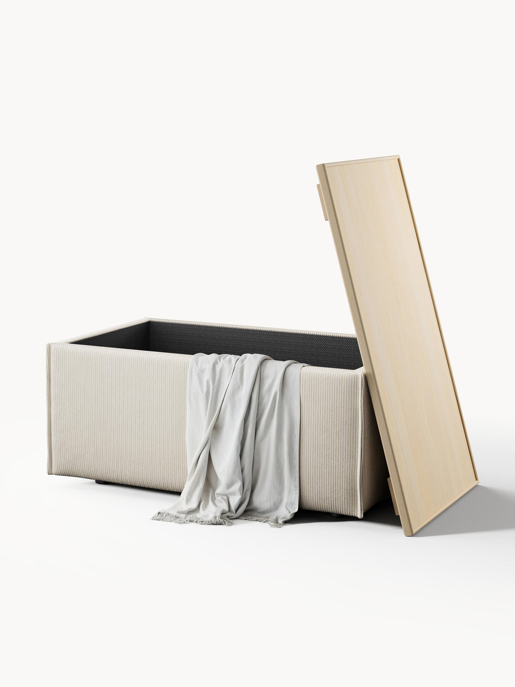 Sofa-Hocker Lennon aus Cord mit Stauraum