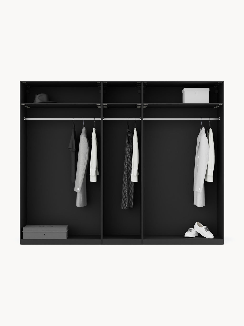 Modularer Drehtürenschrank Simone, 250 cm Breite, in verschiedenen Größen
