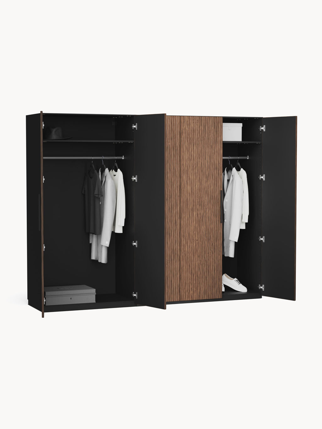 Modularer Drehtürenschrank Simone, 250 cm Breite, in verschiedenen Größen