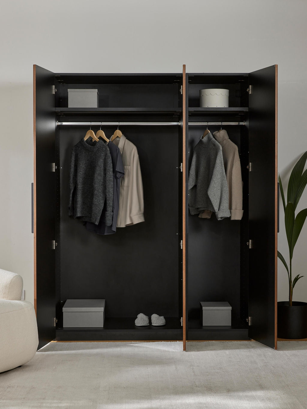 Modularer Drehtürenschrank Simone, 150 cm Breite, in verschiedenen Größen