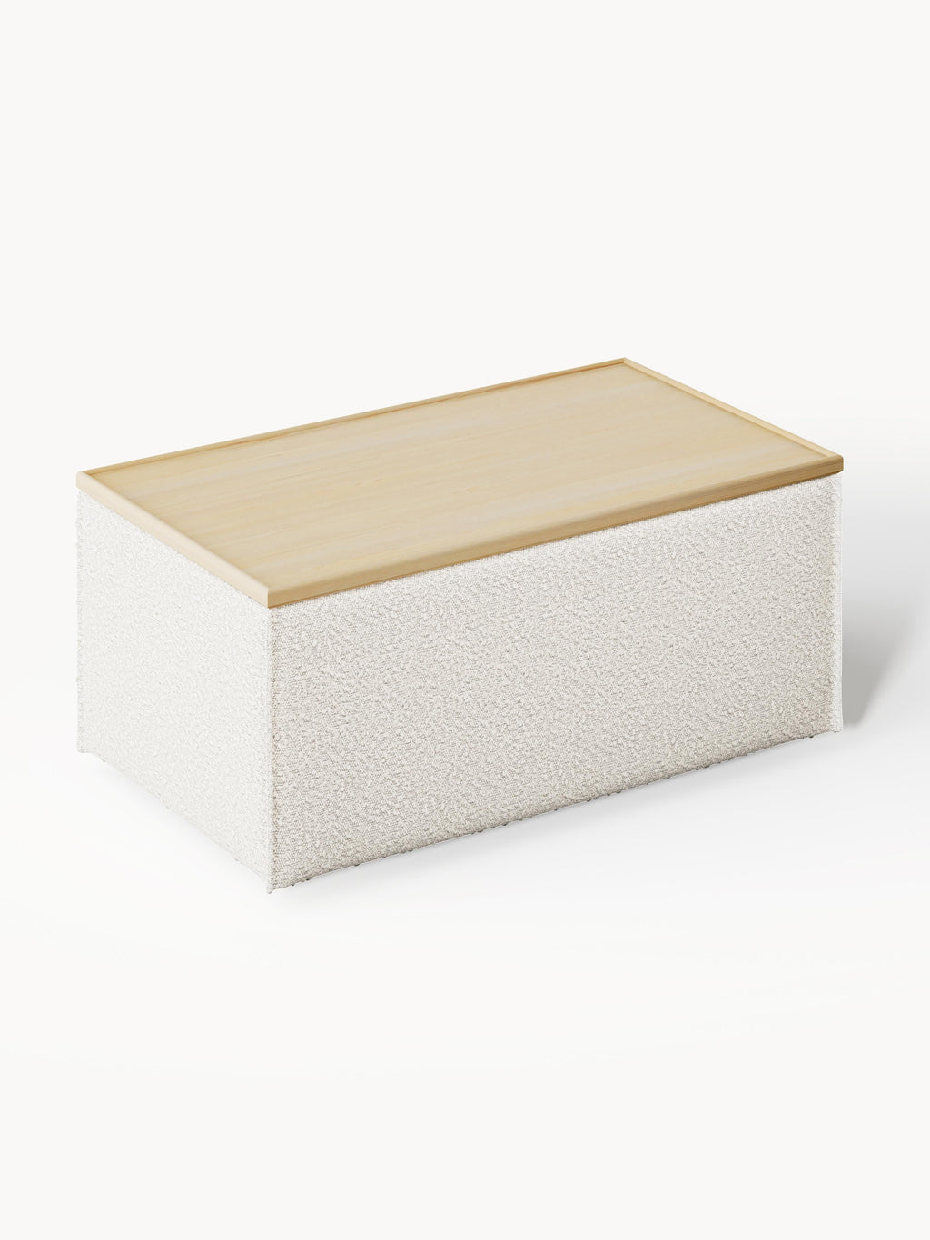 Sofa-Hocker Lennon aus Bouclé mit Stauraum