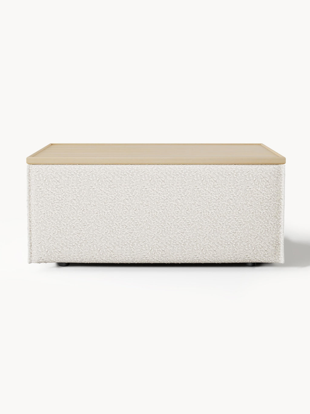 Sofa-Hocker Lennon aus Bouclé mit Stauraum