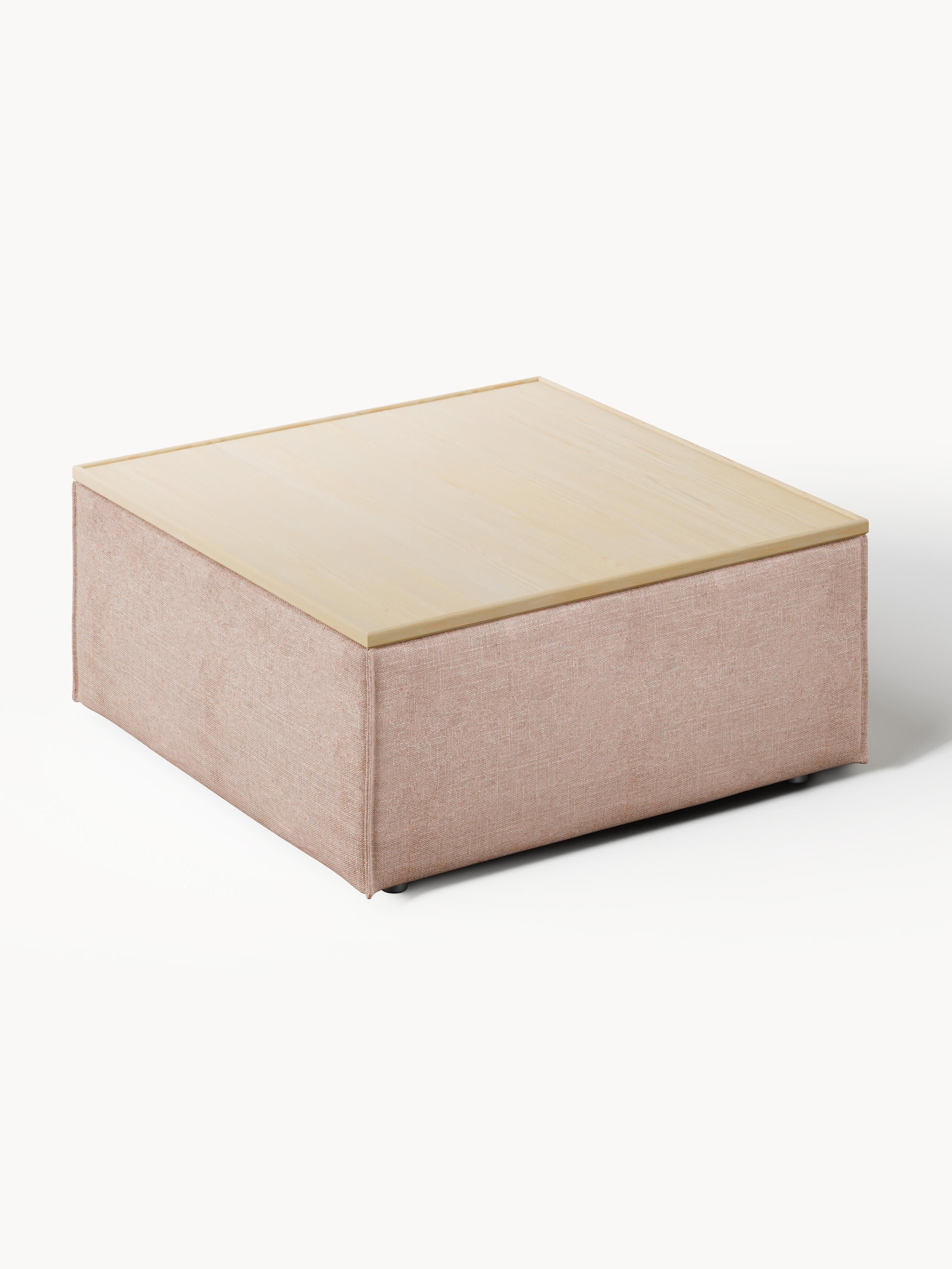 Sofa-Hocker Lennon aus Leinen-Mix mit Stauraum