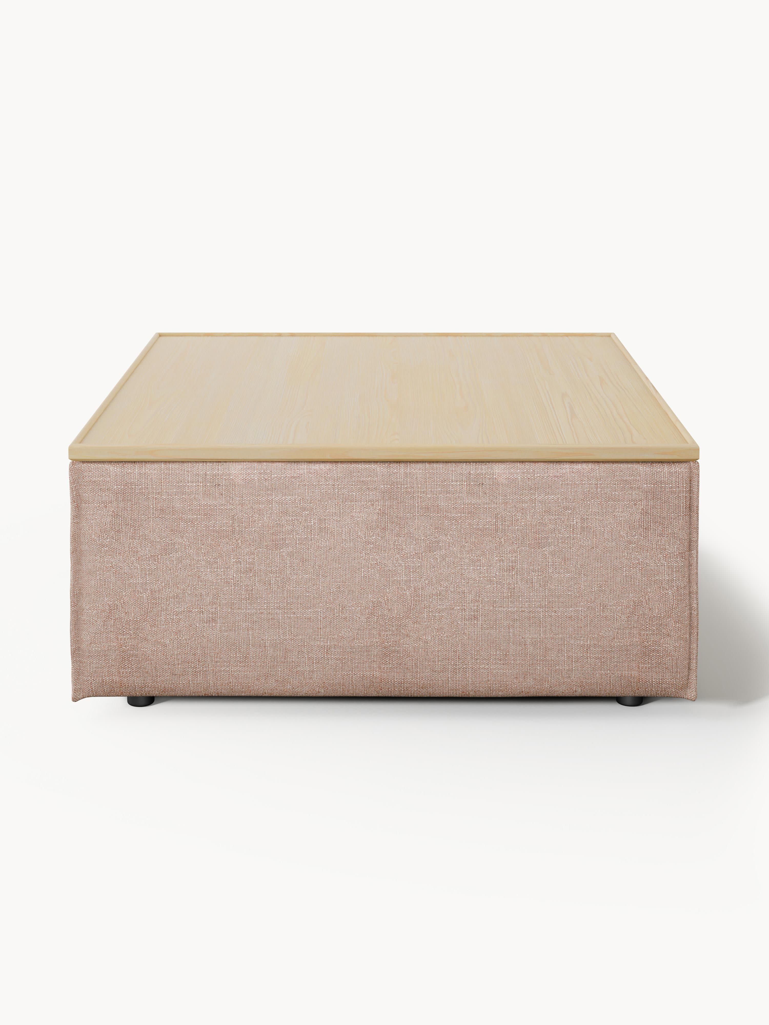 Sofa-Hocker Lennon aus Leinen-Mix mit Stauraum