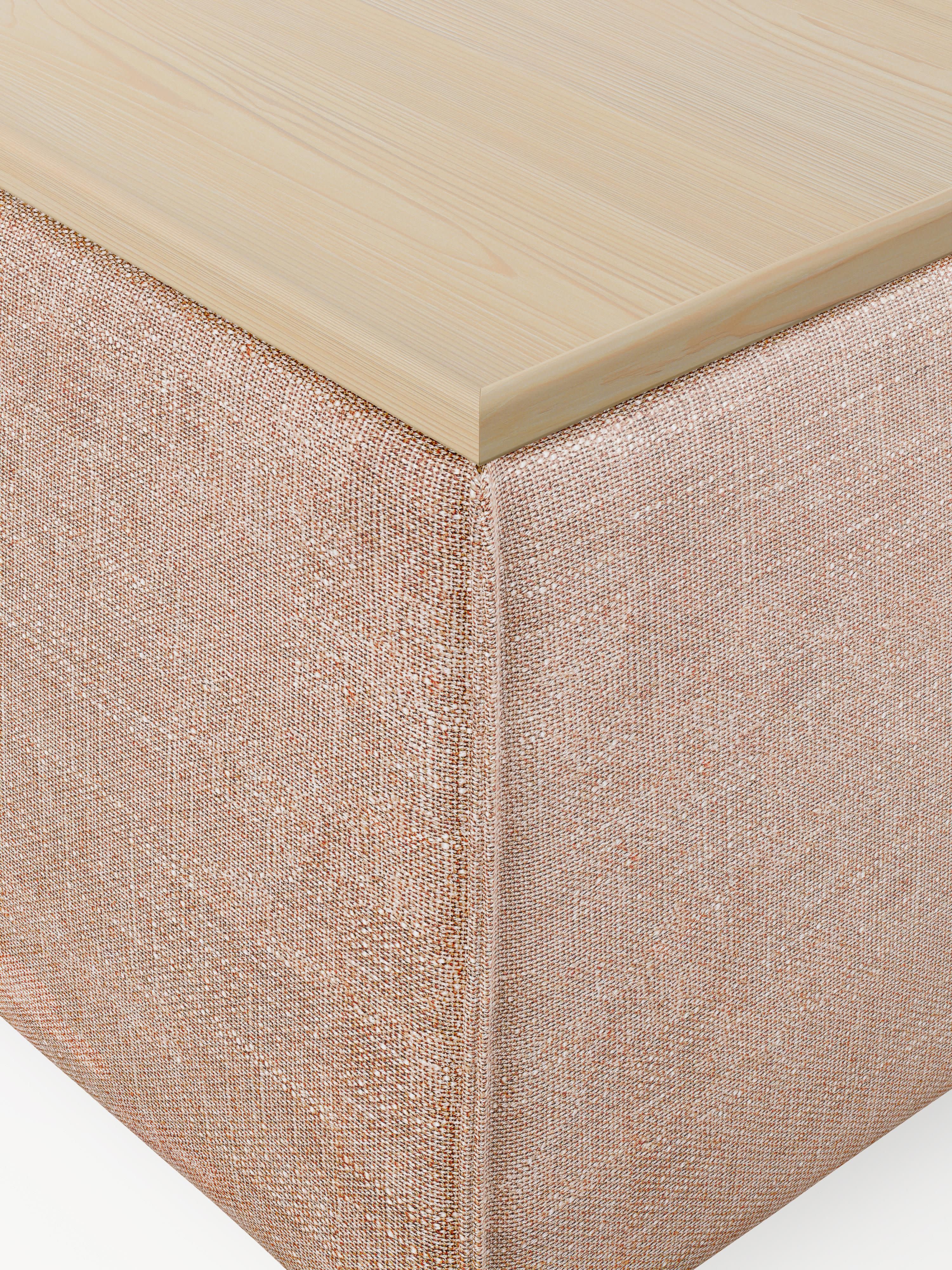 Sofa-Hocker Lennon aus Leinen-Mix mit Stauraum
