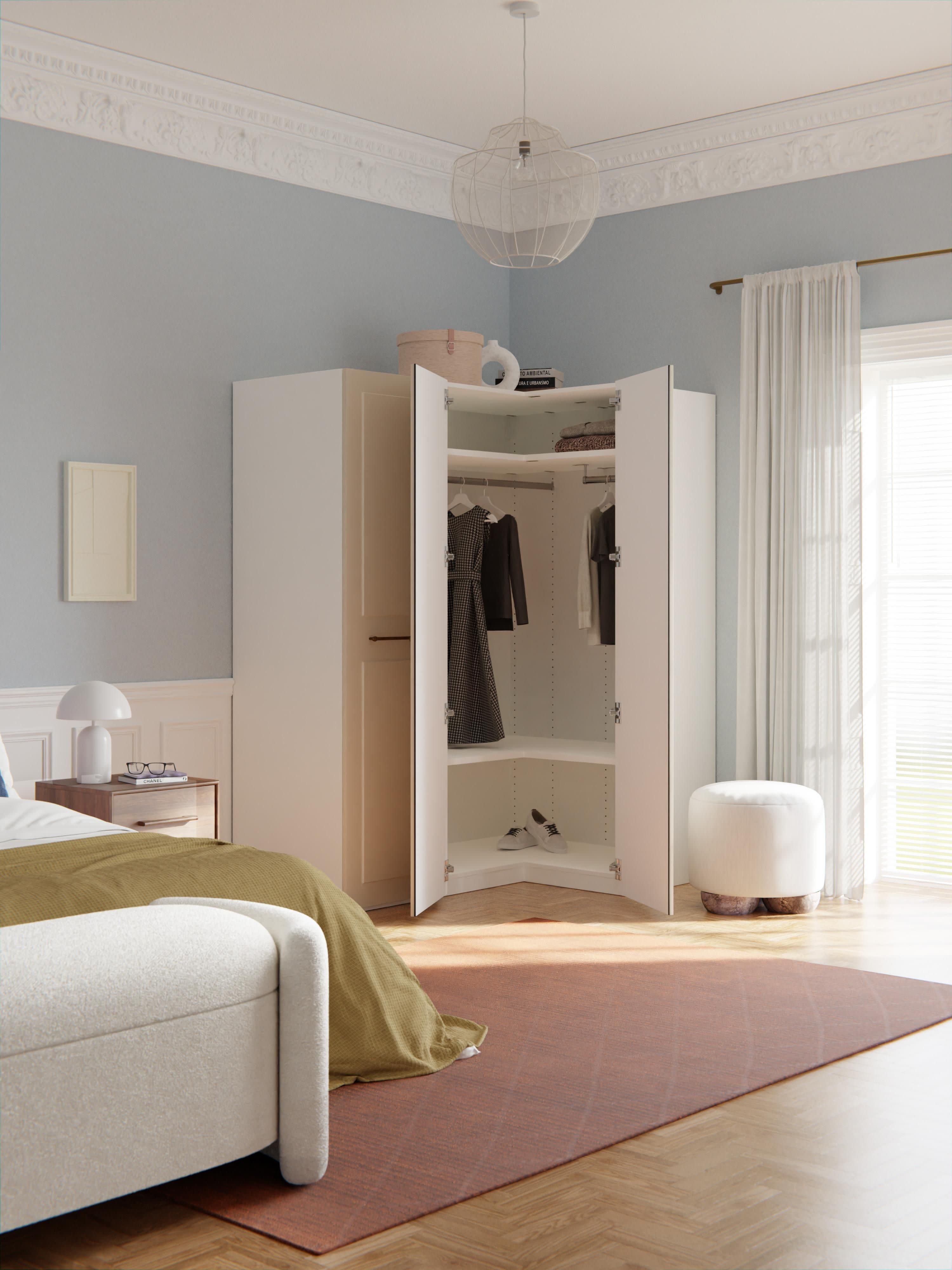 Modularer Eck-Kleiderschrank Charlotte, 165 cm Breite, in verschiedenen Größen