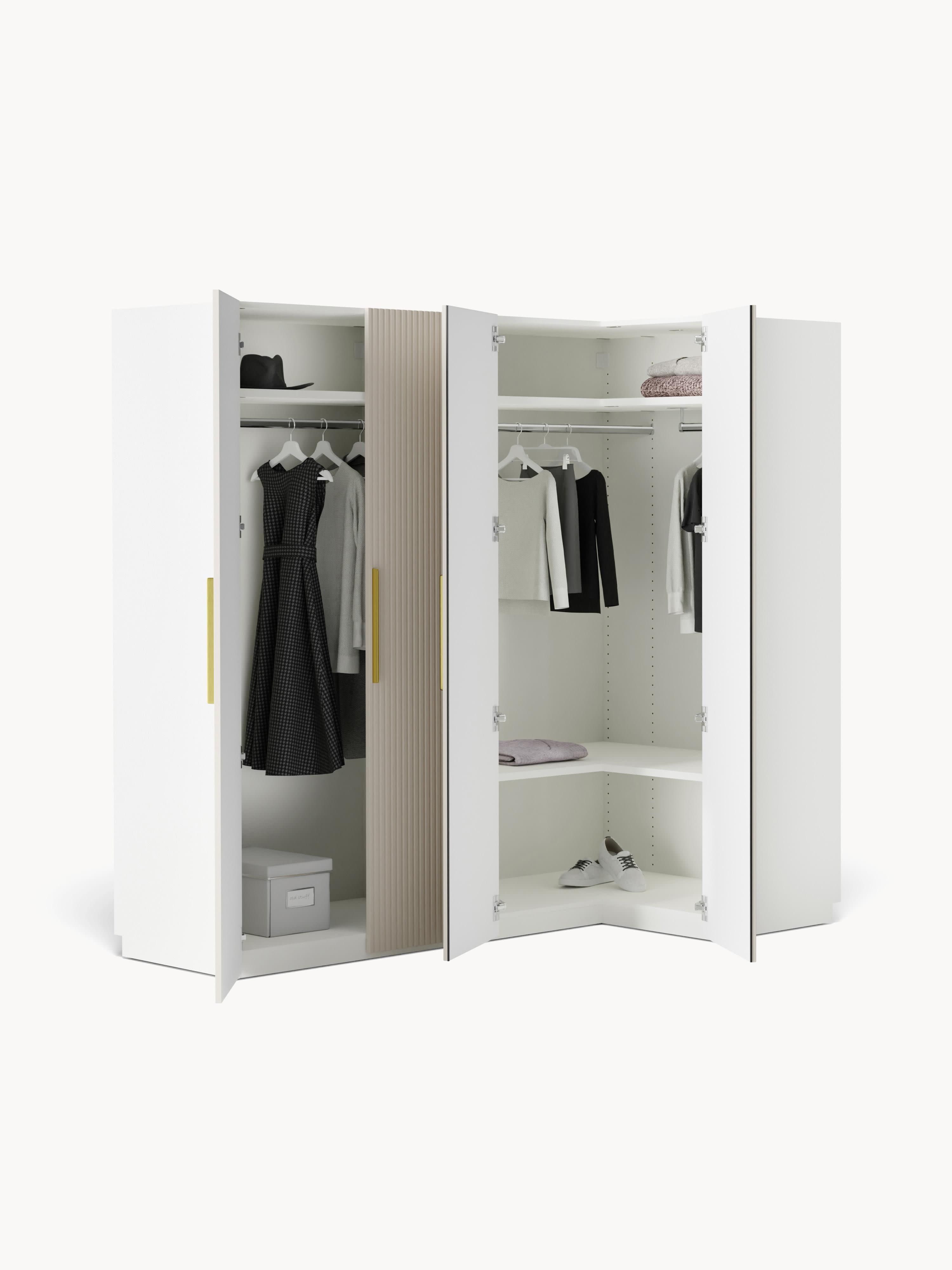 Modularer Eck-Kleiderschrank Simone, 215 cm Breite, in verschiedenen Größen