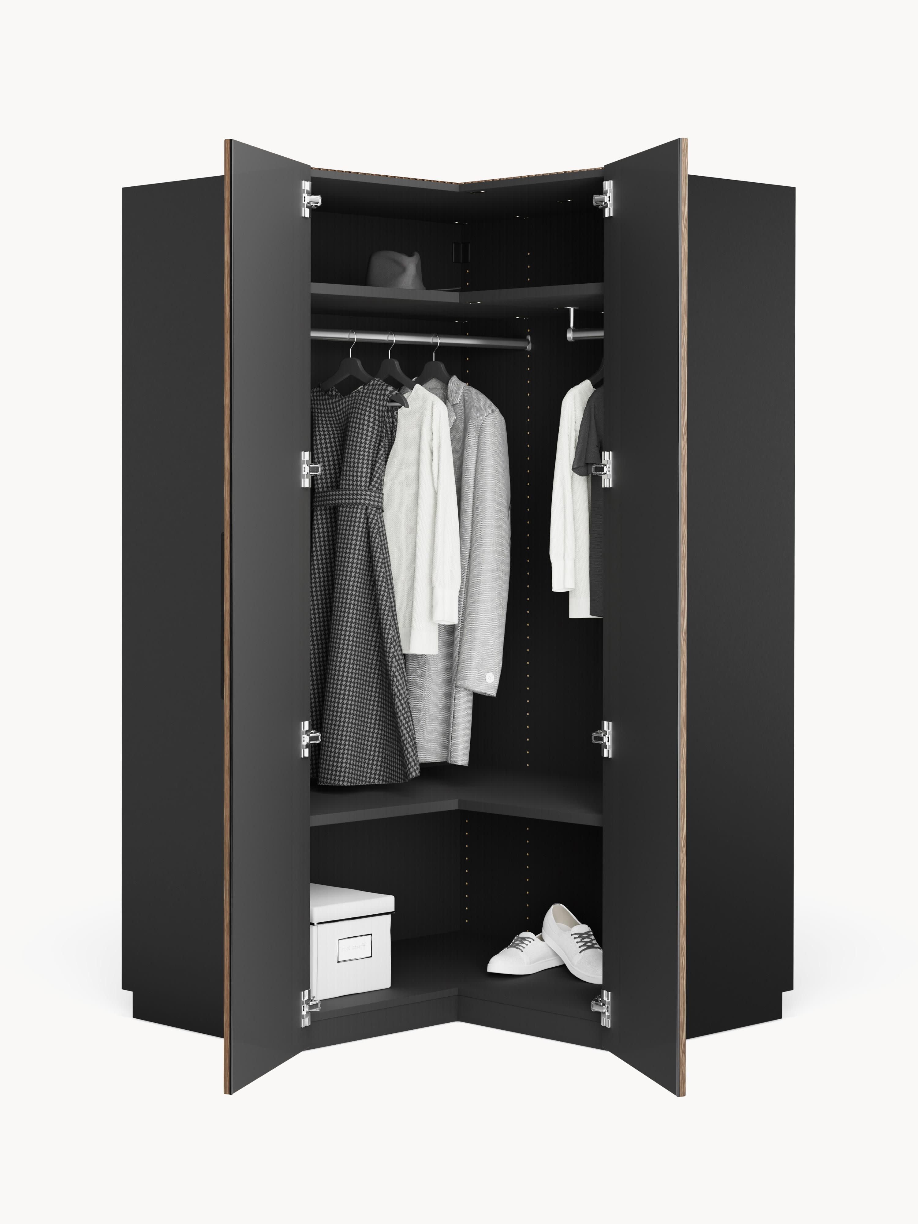 Modularer Eck-Kleiderschrank Simone, 115 cm Breite