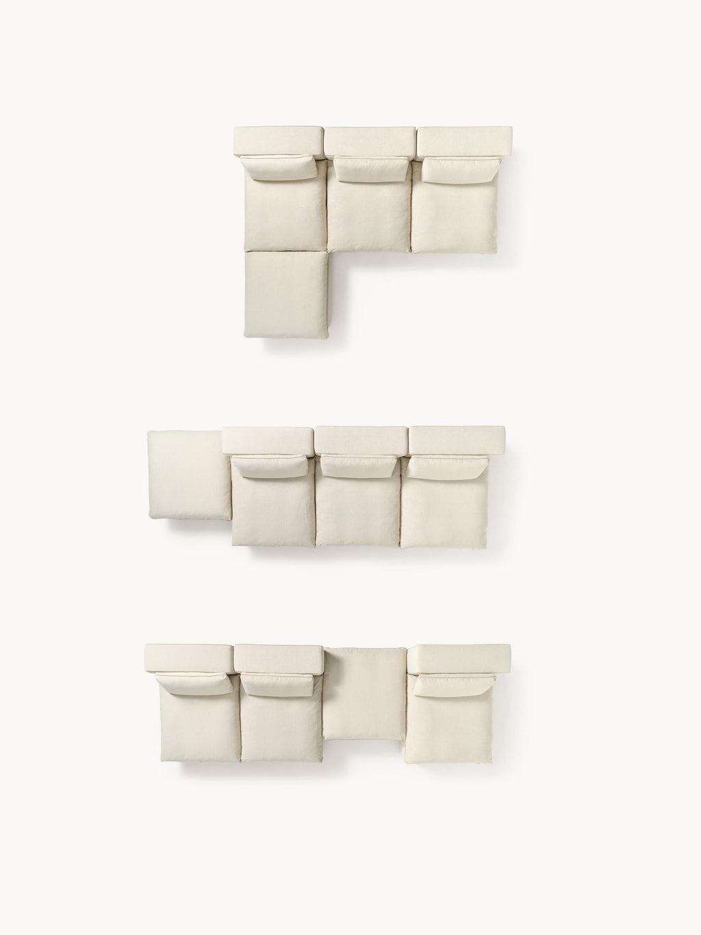 Modulares XL-Sofa Felix mit Hocker (links/rechts)