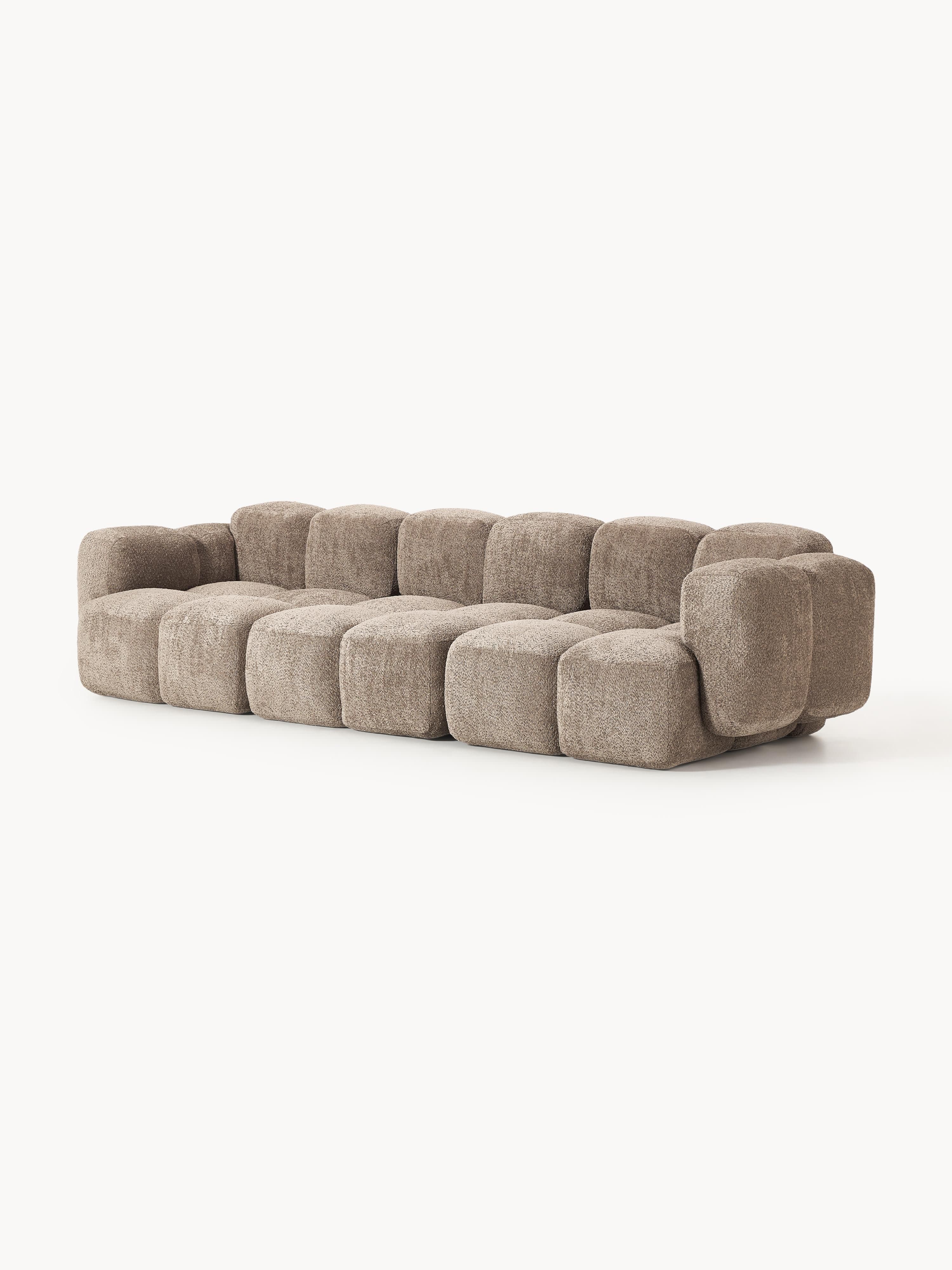 Modulares Sofa Tayla (4-Sitzer) aus Teddy-Bouclé