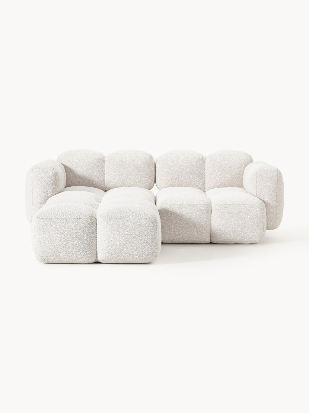 Galeriebild 1 - Modulares Sofa Tayla (3-Sitzer) aus Bouclé mit Hocker (links/rechts)