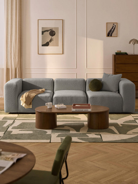 Modulares Bouclé-Sofa Lena (4-Sitzer)