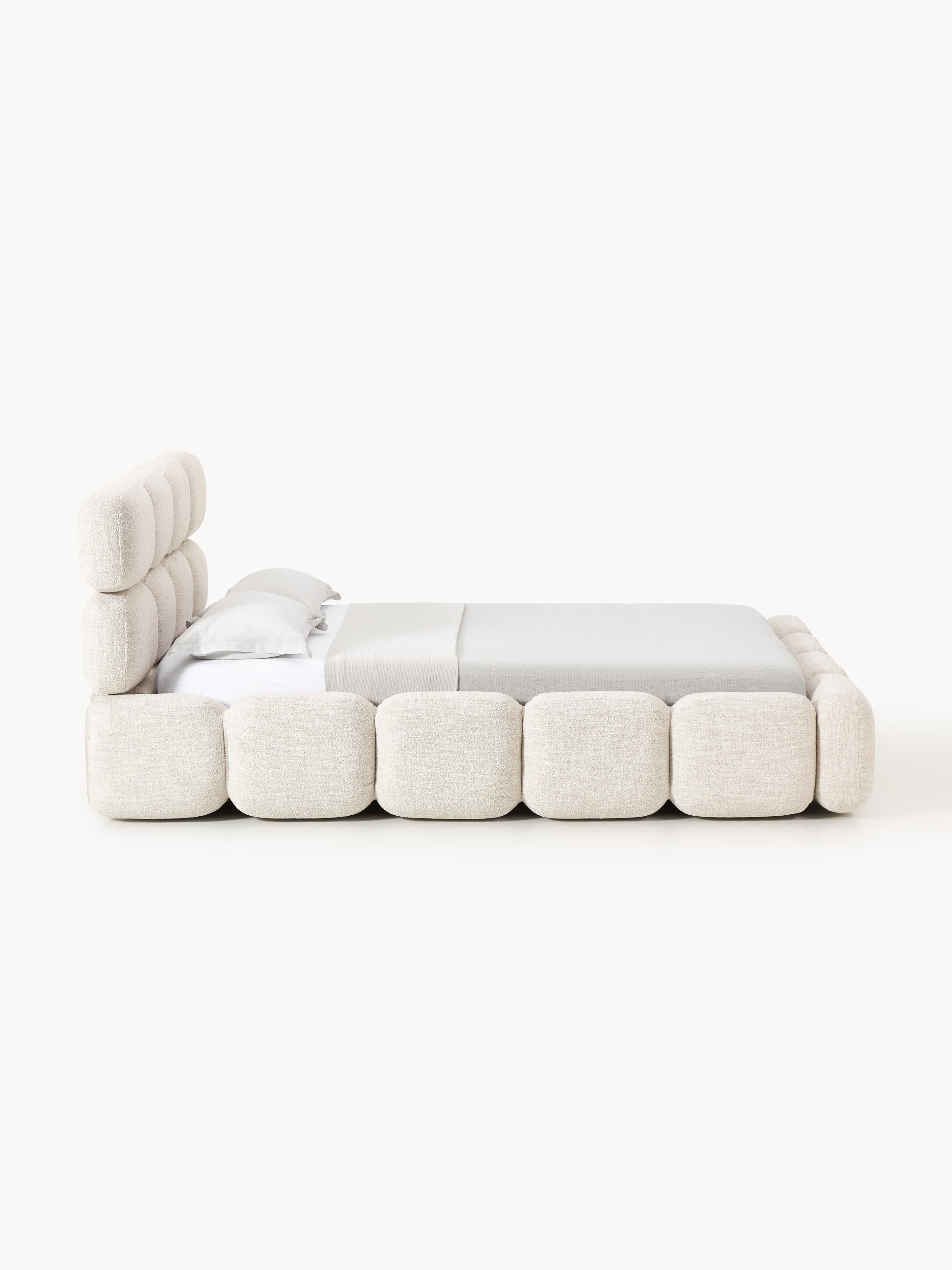 Polsterbett Tayla aus Bouclé mit Stauraum
