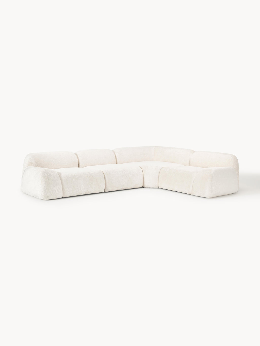 Modulares Teddy-Bouclé-Ecksofa Wolke (4-Sitzer)