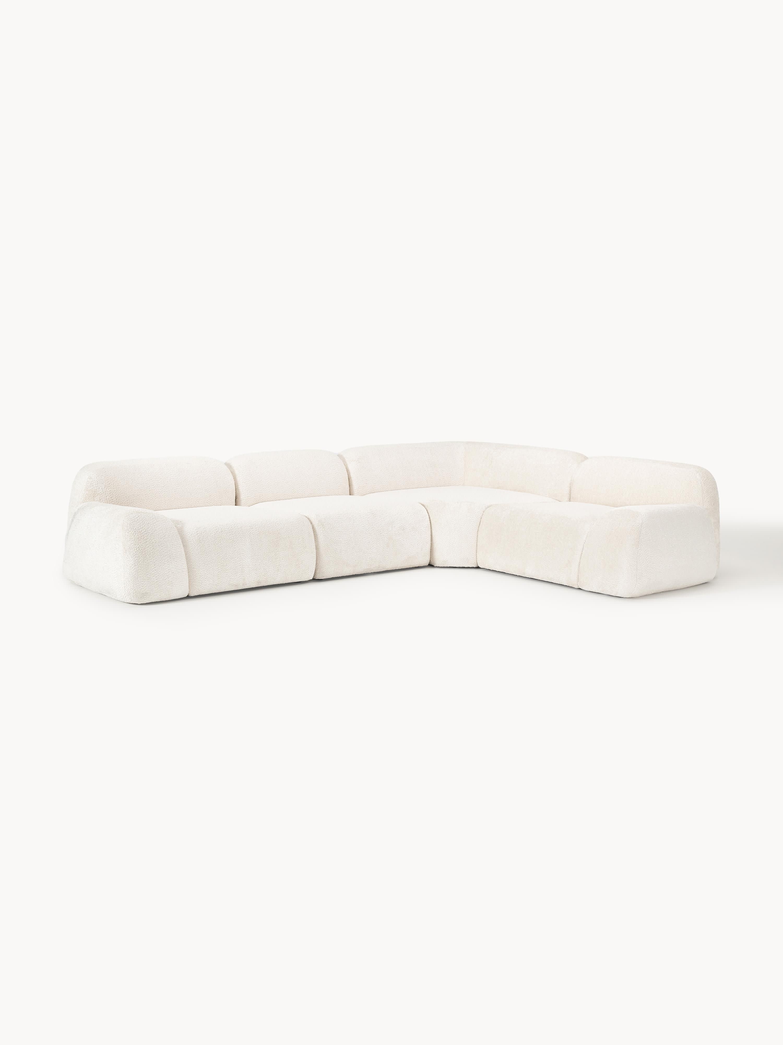 Modulares Teddy-Bouclé-Ecksofa Wolke (4-Sitzer)