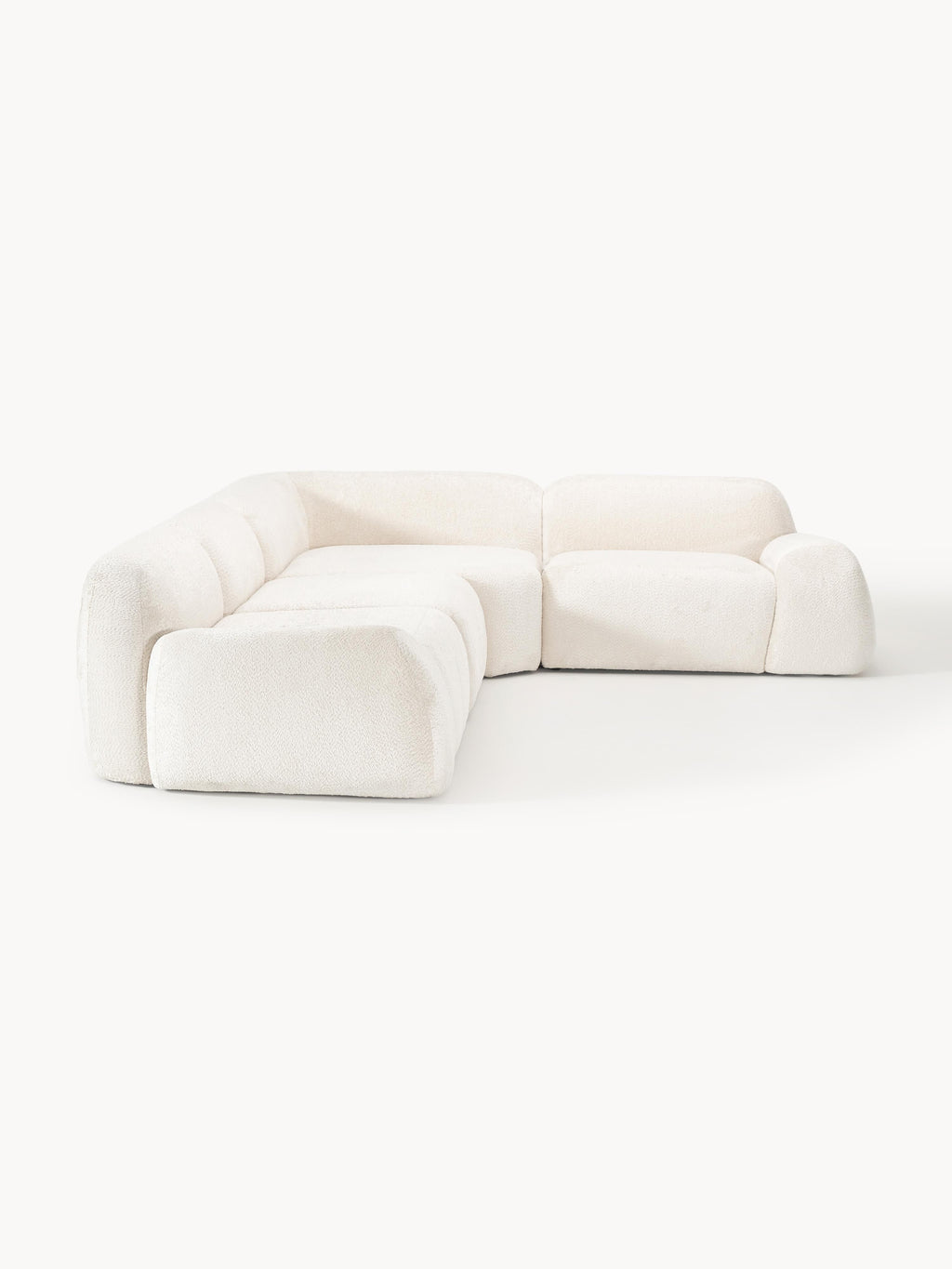 Modulares Teddy-Bouclé-Ecksofa Wolke (4-Sitzer)