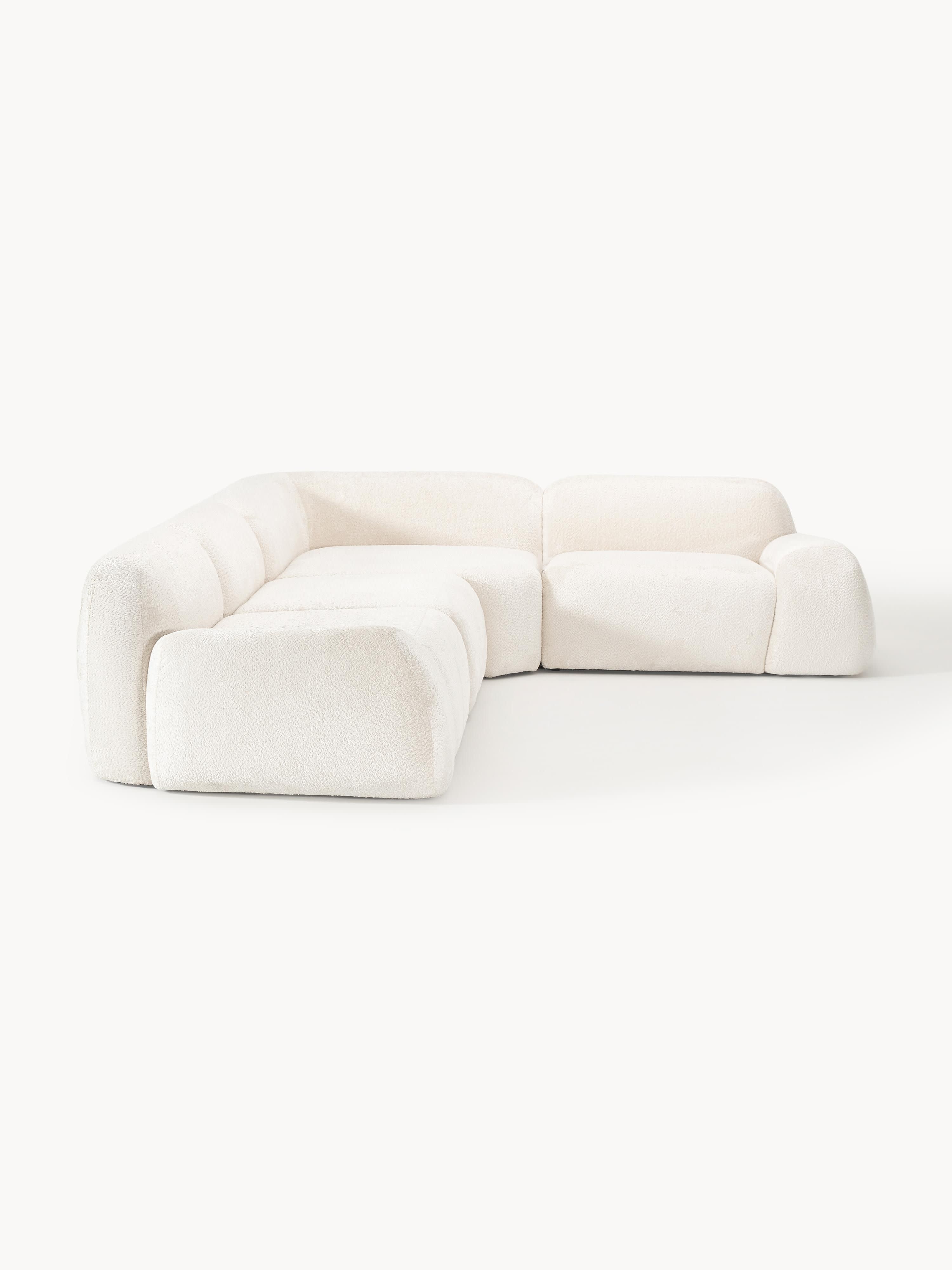Modulares Teddy-Bouclé-Ecksofa Wolke (4-Sitzer)