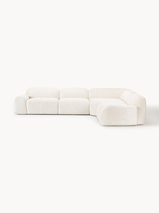 Galeriebild 1 - Modulares Teddy-Bouclé-Ecksofa Wolke (4-Sitzer)
