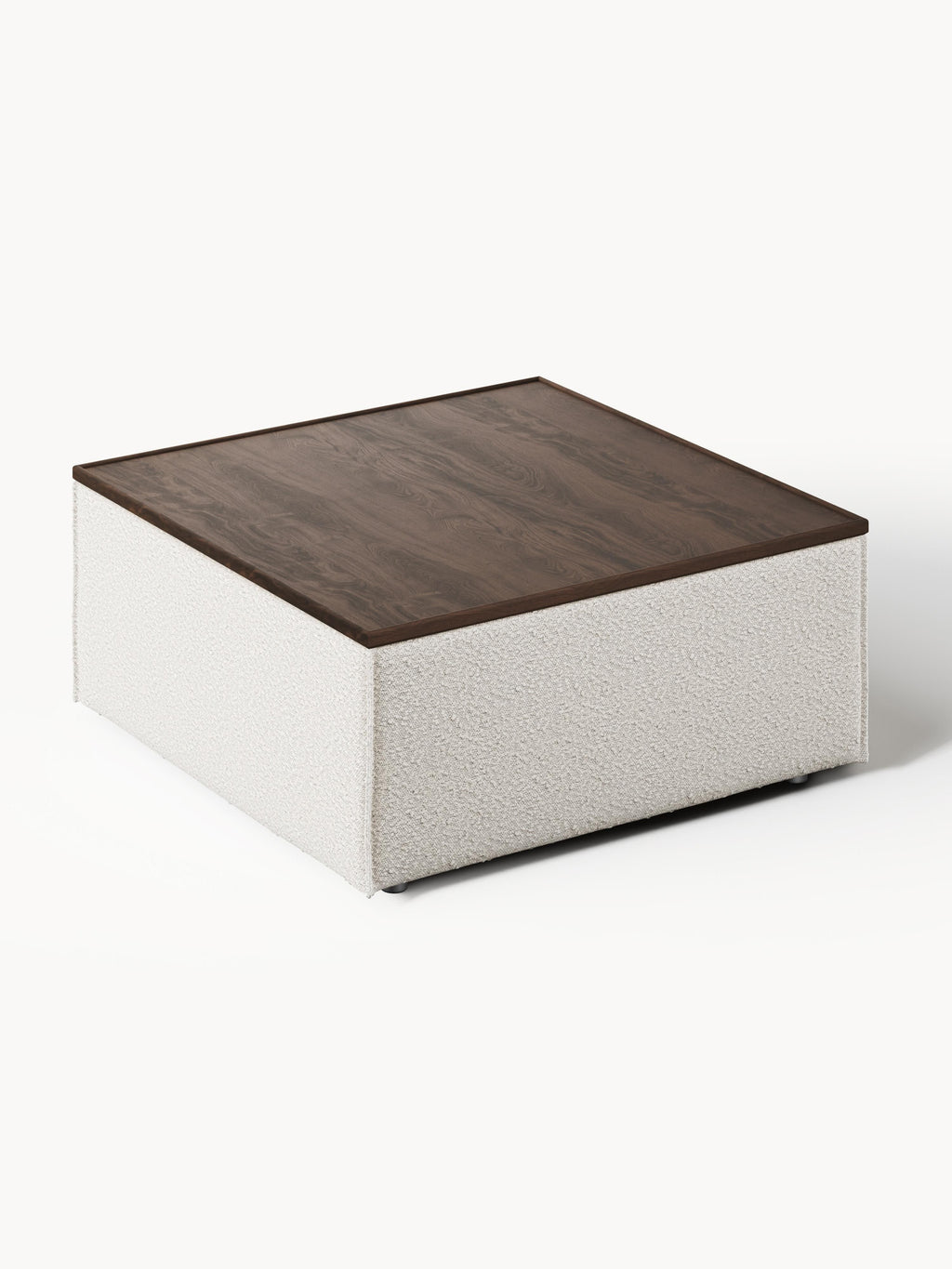 Sofa-Hocker Lennon aus Bouclé mit Stauraum