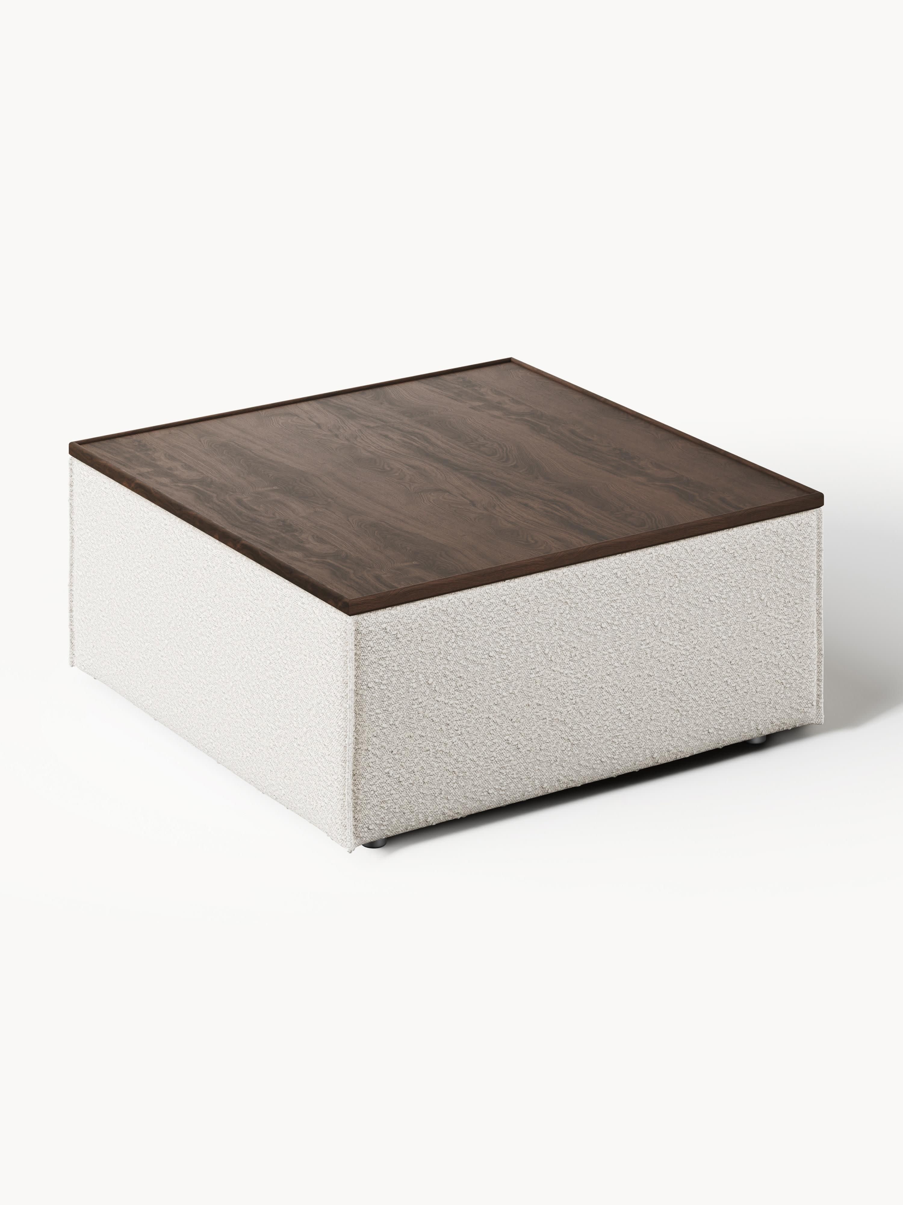 Sofa-Hocker Lennon aus Bouclé mit Stauraum
