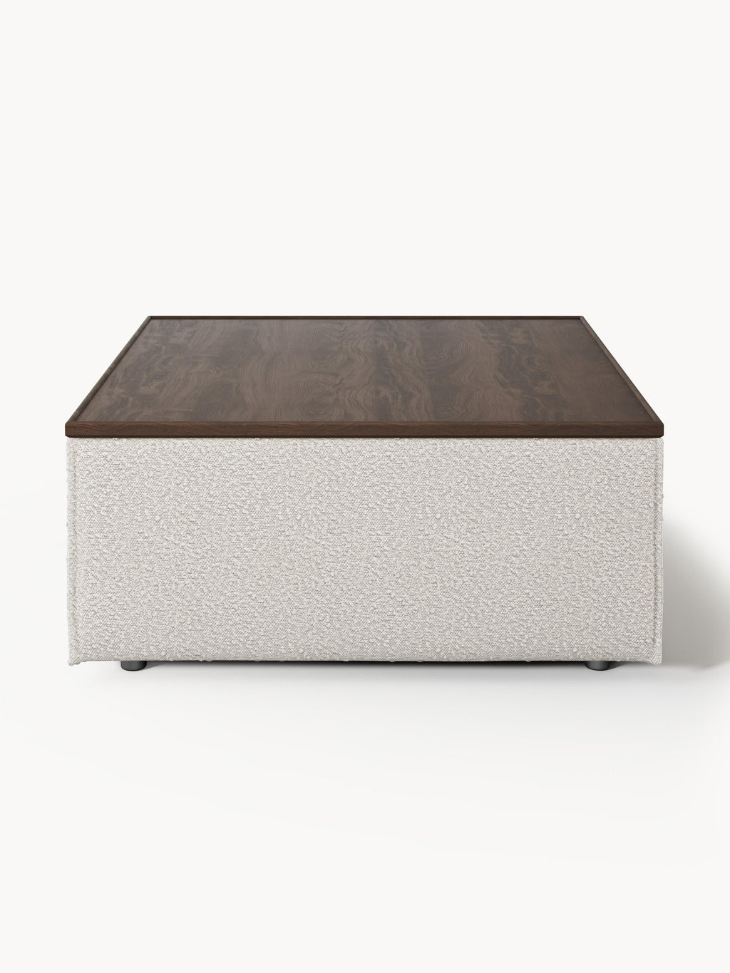 Sofa-Hocker Lennon aus Bouclé mit Stauraum