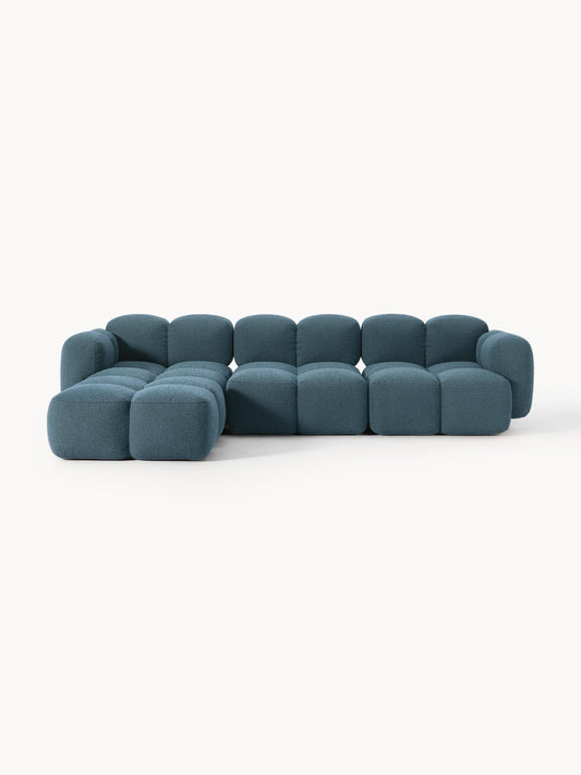 Galeriebild 1 - Modulares Sofa Tayla (4-Sitzer) aus Bouclé mit Hocker (links/rechts)
