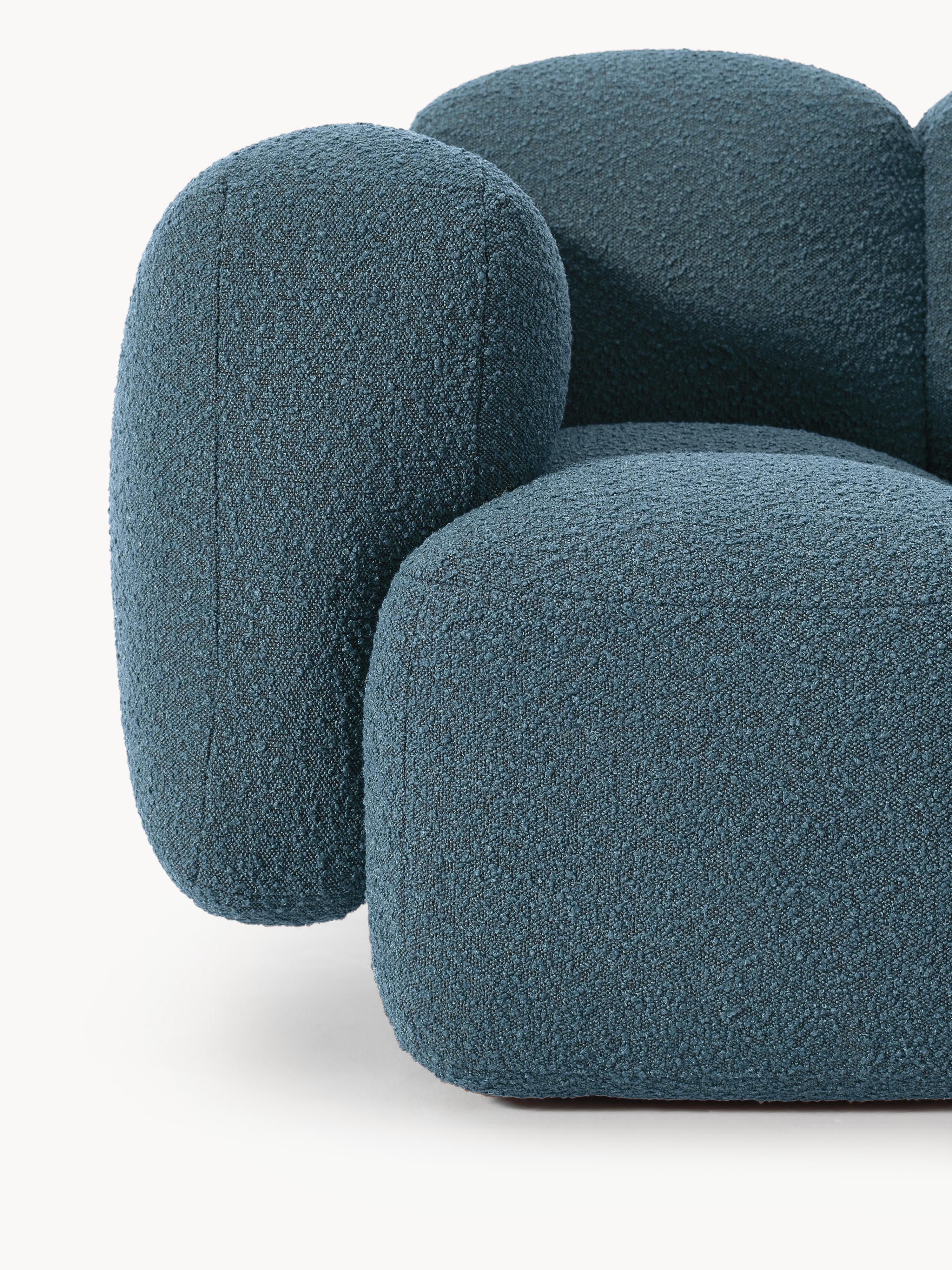 Modulares Sofa Tayla (4-Sitzer) aus Bouclé mit Hocker (links/rechts)