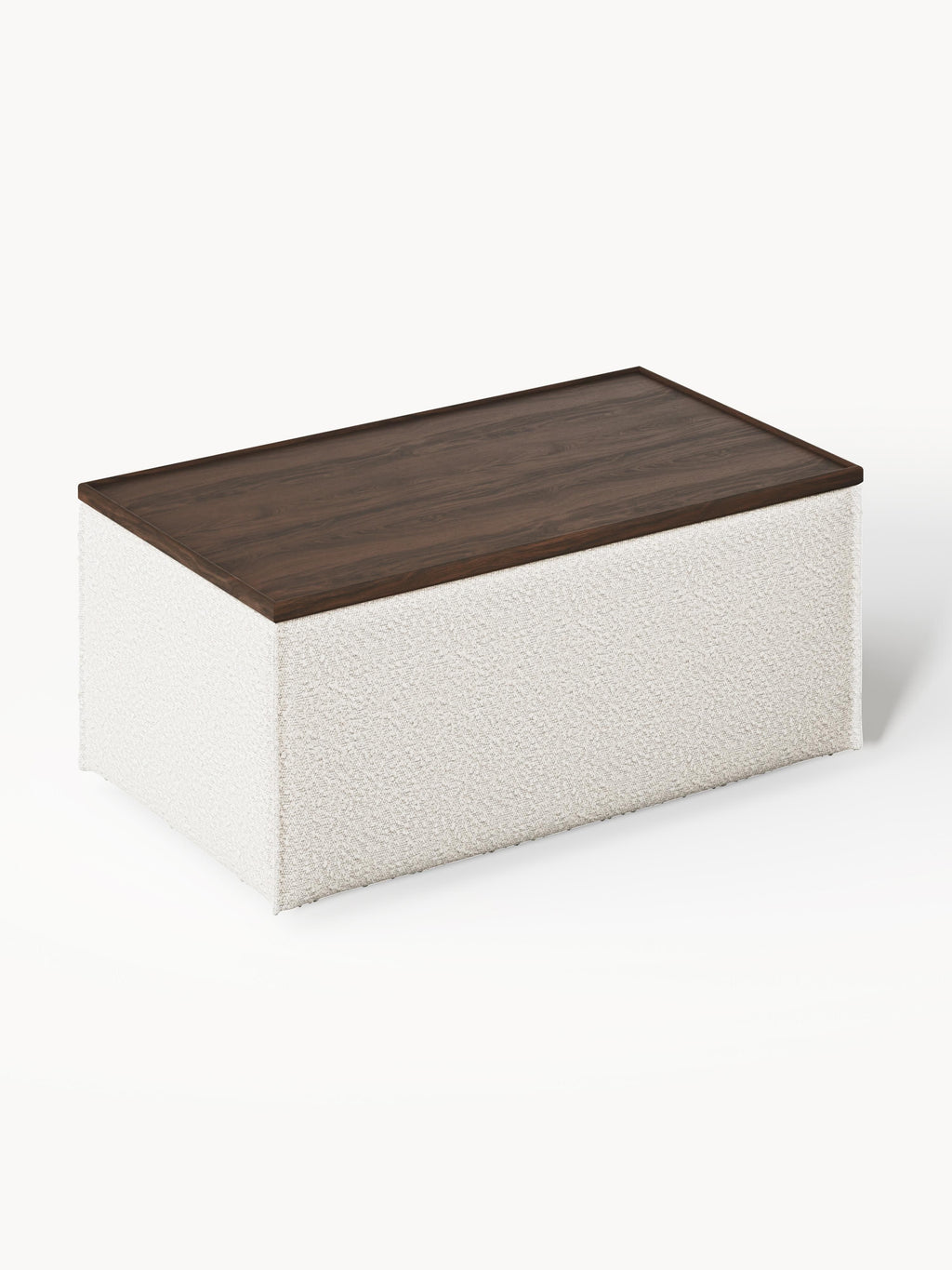 Sofa-Hocker Lennon aus Bouclé mit Stauraum